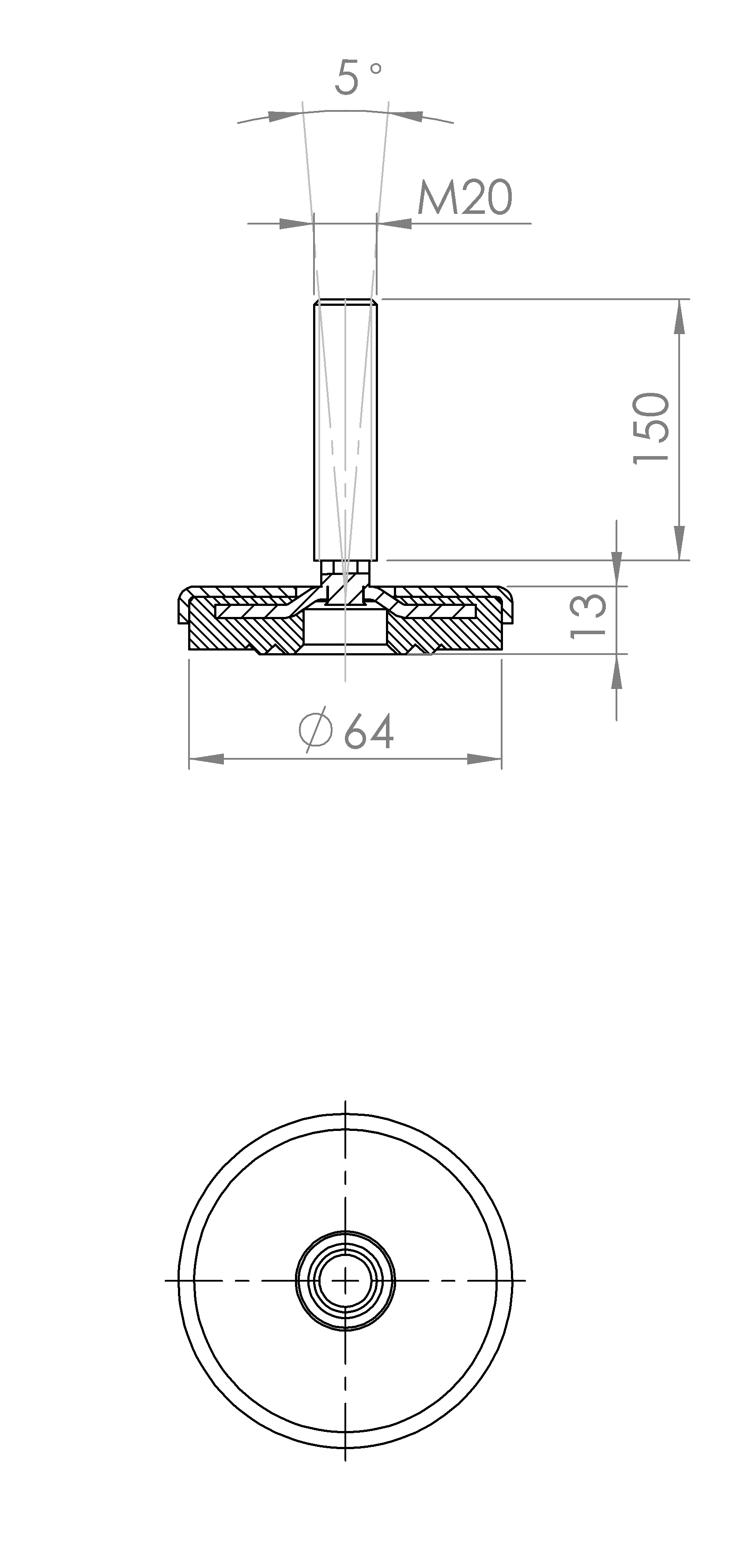 Maschinenstellfuss mit Ring-Konstruktion (5161.6450)