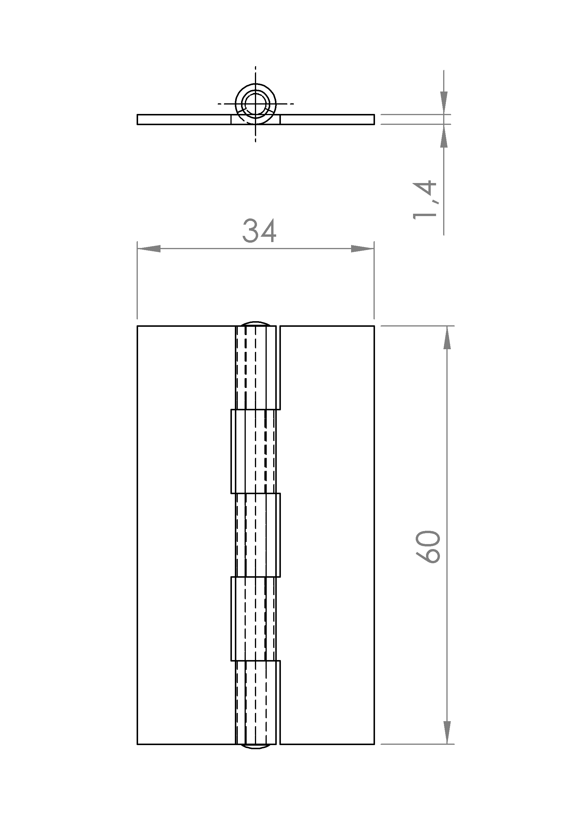 Scharnier gerollt, schmal (1018.930) 3
