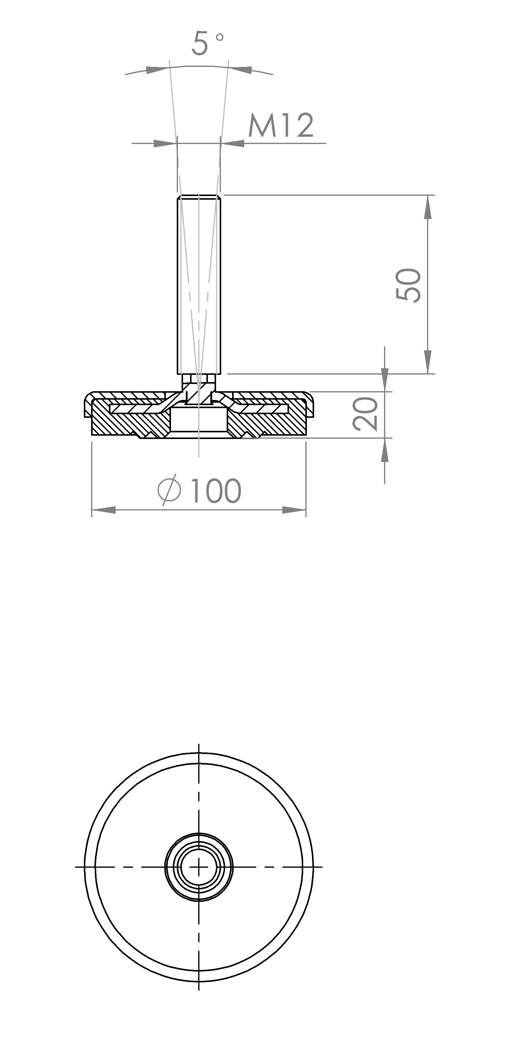 Maschinenstellfuss mit Ring-Konstruktion (5161.6459)