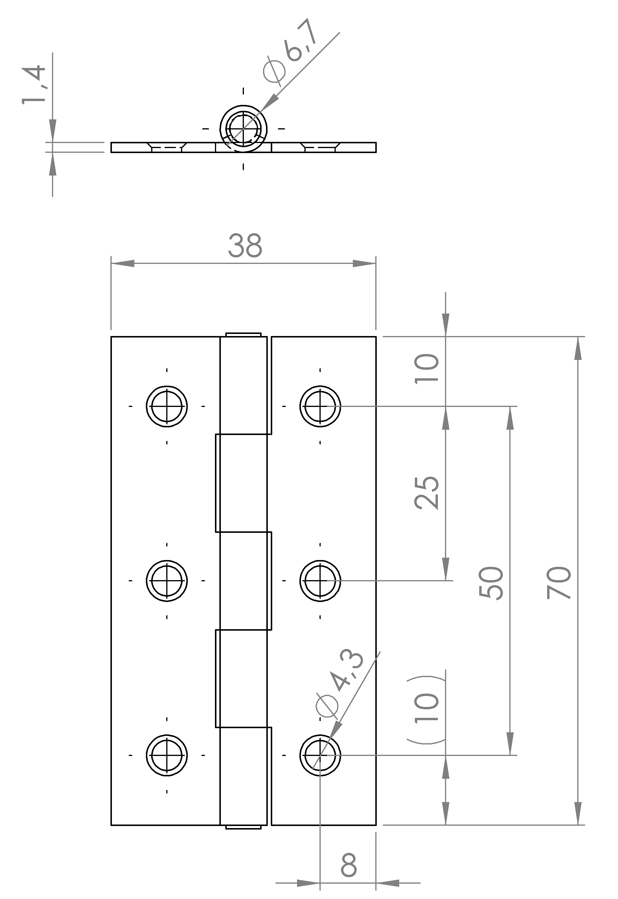 Scharnier gerollt, schmal (1014.111) 3