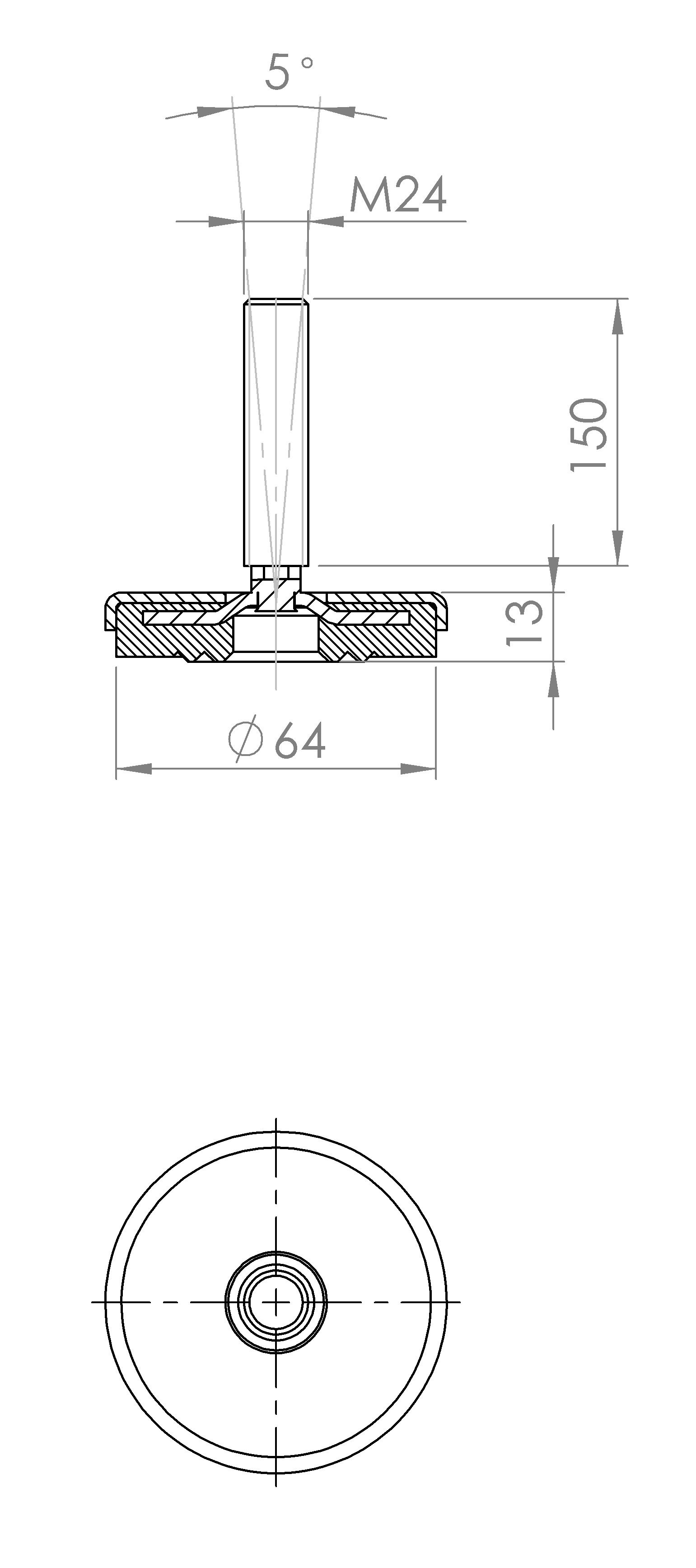 Maschinenstellfuss mit Ring-Konstruktion (5161.12706)