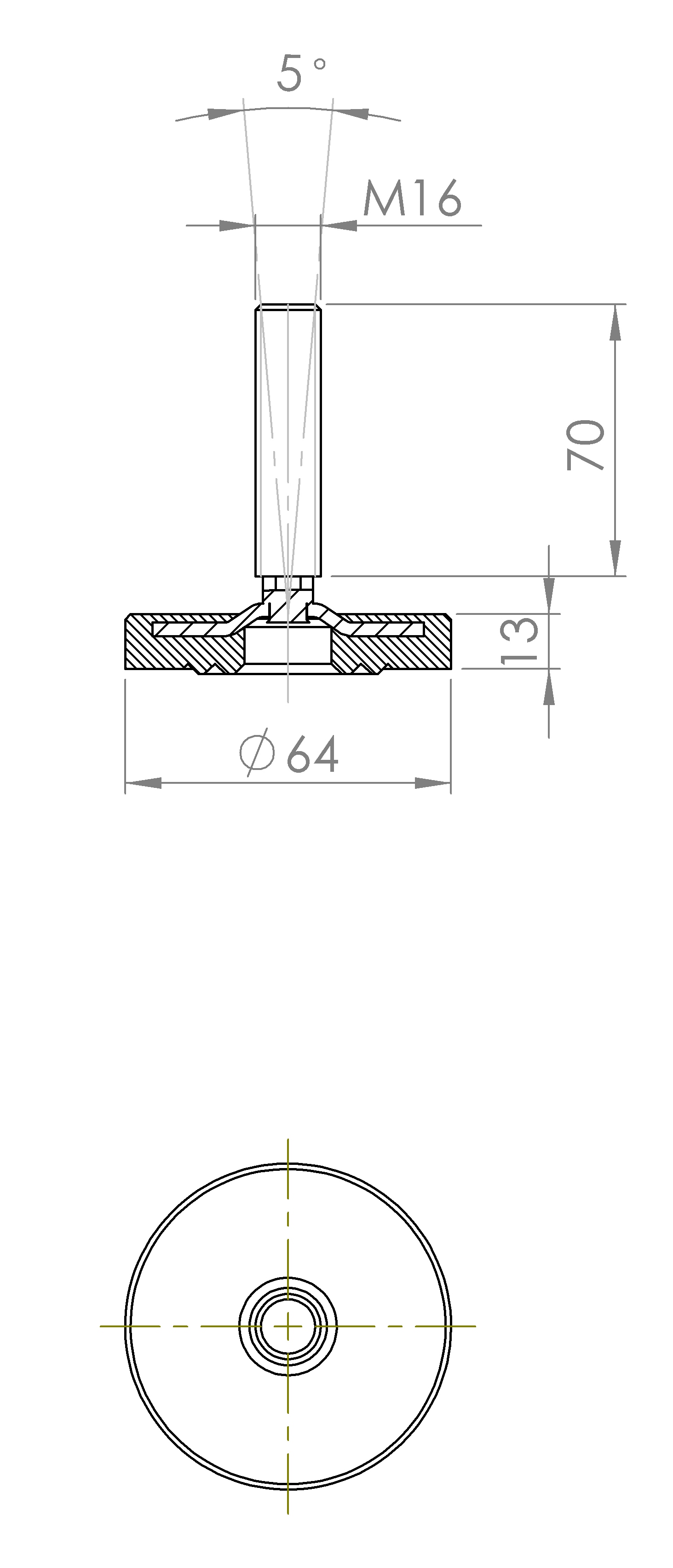 Maschinenstellfuss mit Stufenkonstruktion (5197.6431)