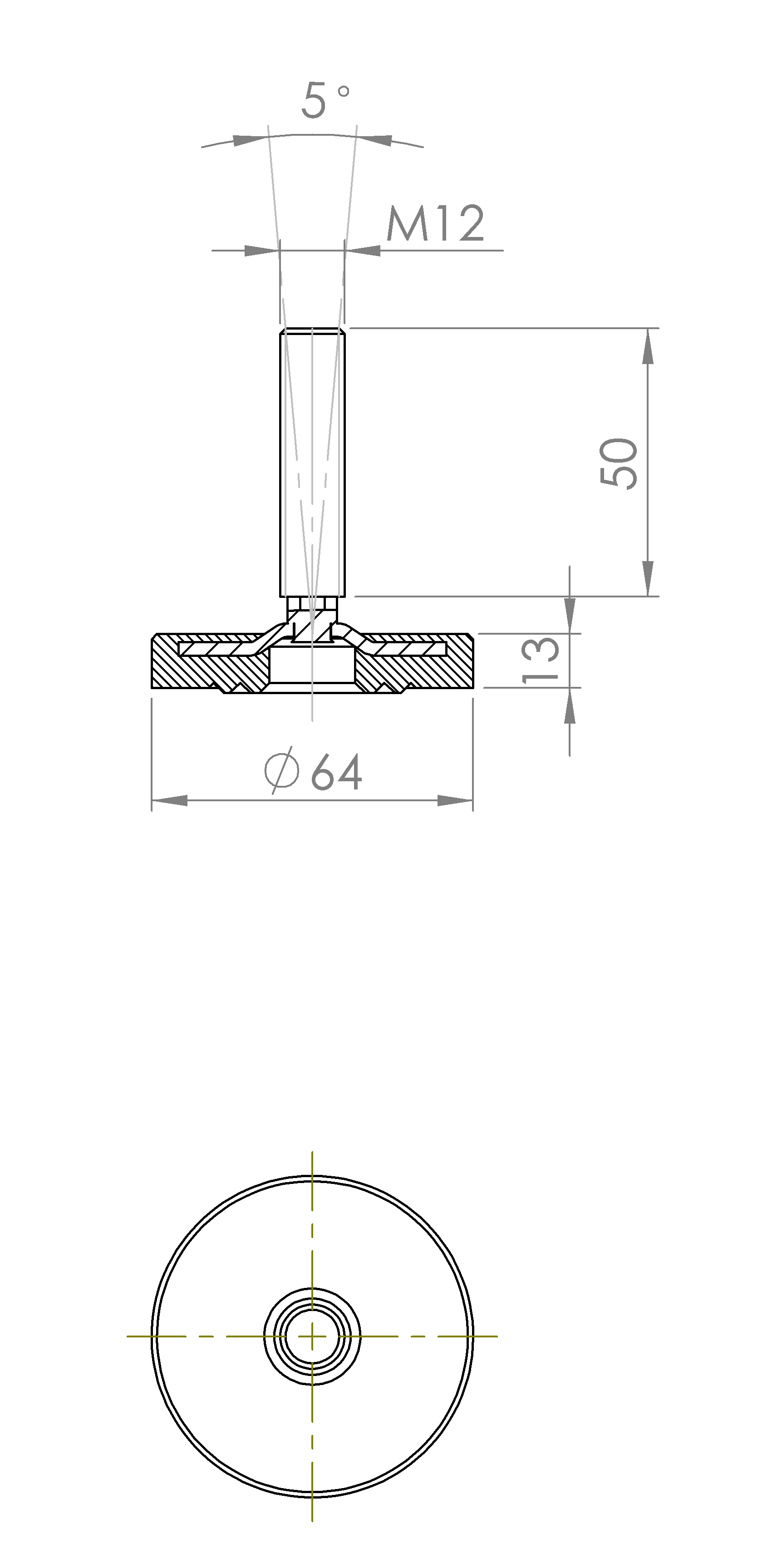 Maschinenstellfuss mit Stufenkonstruktion (5197.6430)
