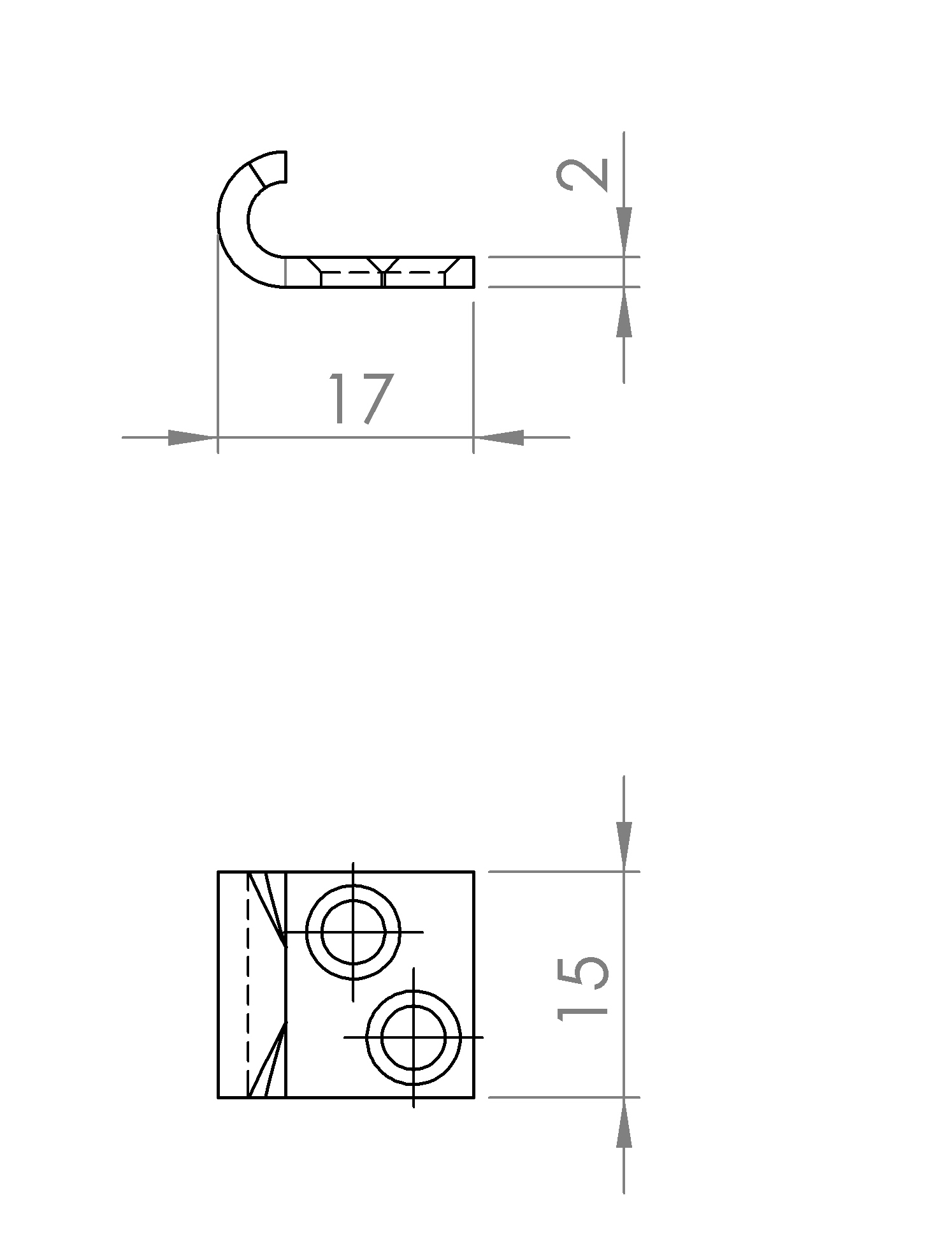 Gegenhaken, gerade (4222.4054) 4