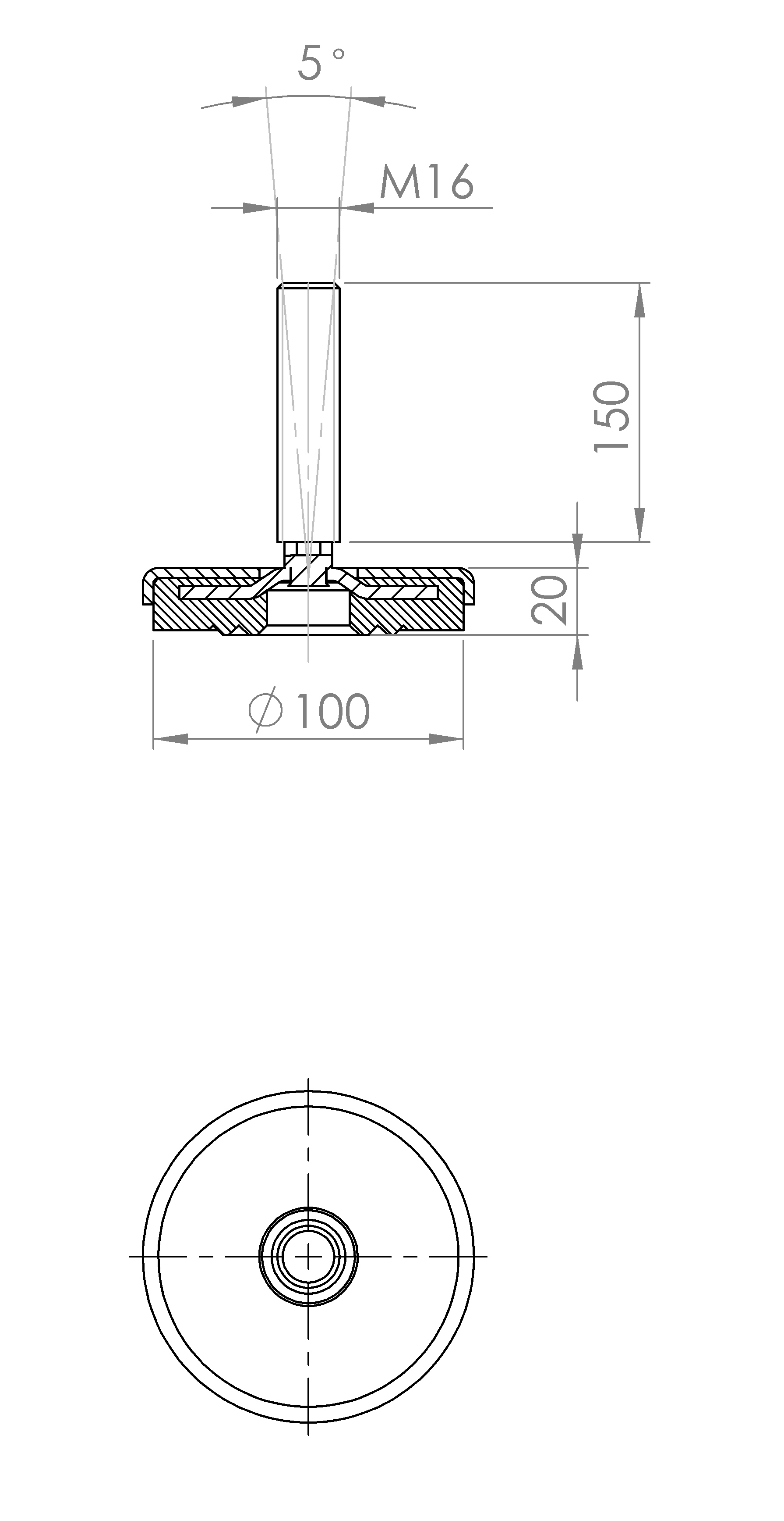 Maschinenstellfuss mit Ring-Konstruktion (5161.6461)