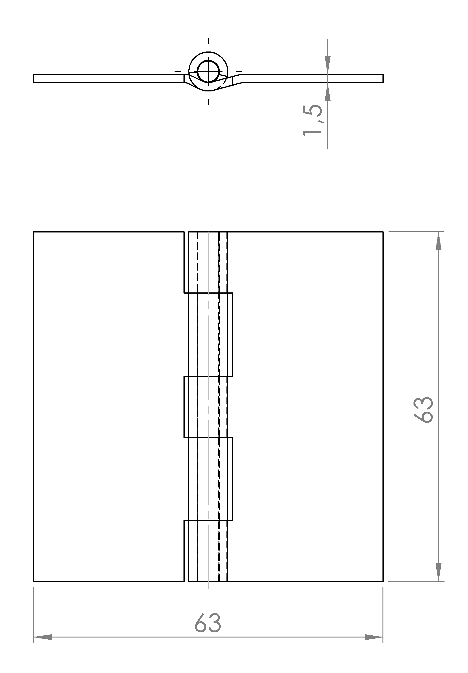 Scharnier gerollt, breit, käntig (1013.307) 3