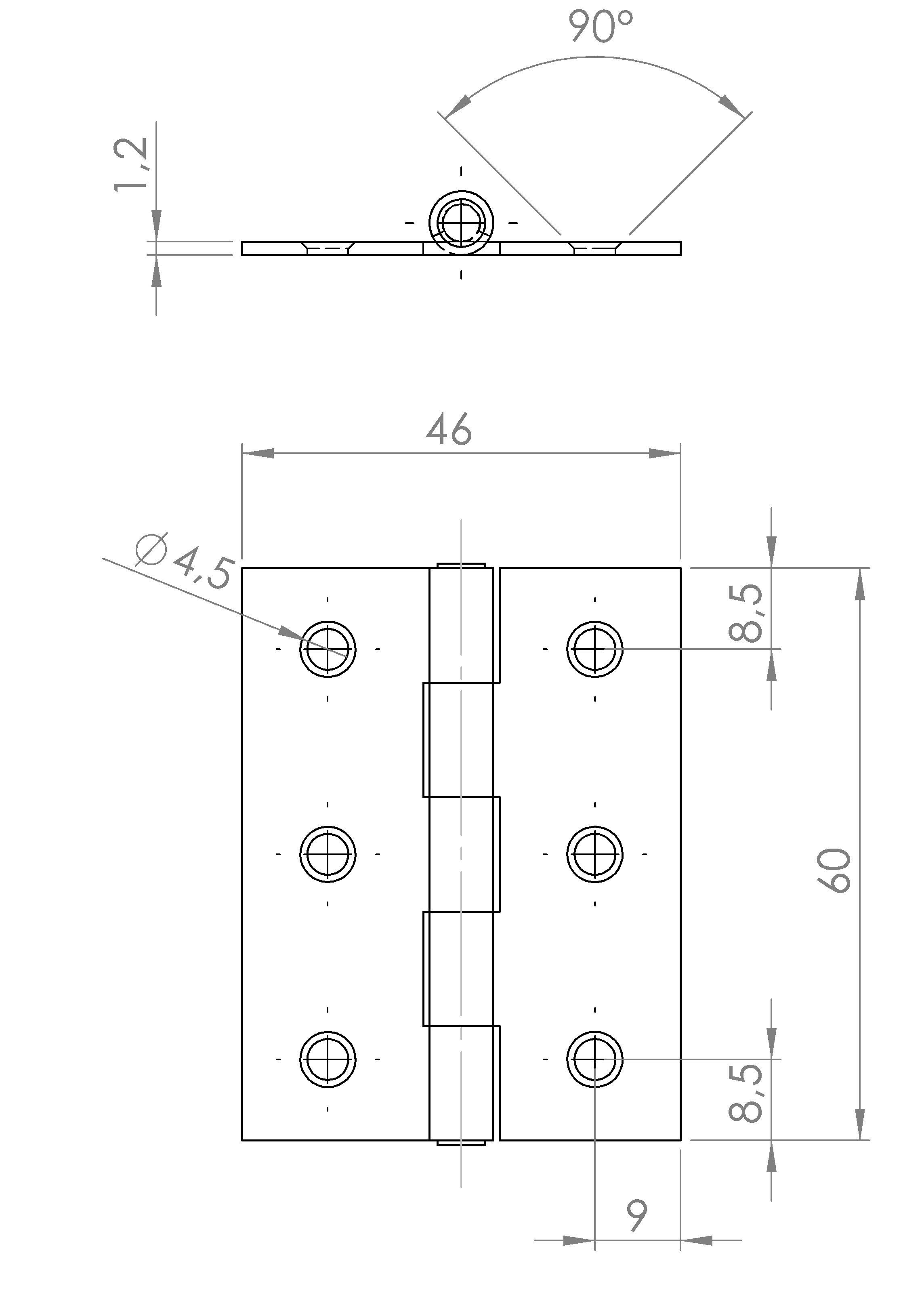 Scharnier gerollt, halbbreit (1015.895) 3