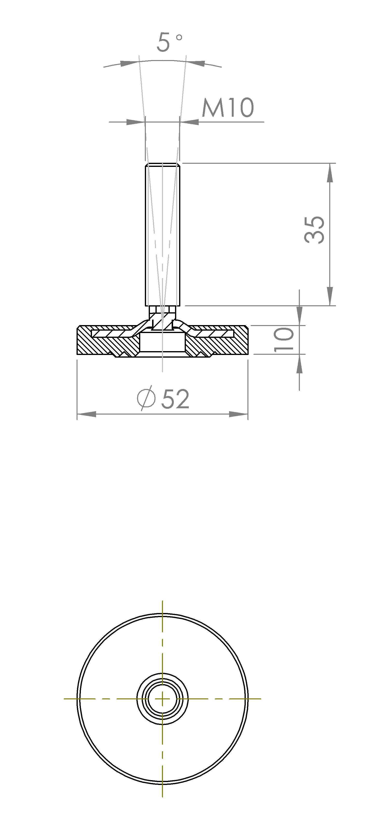Maschinenstellfuss mit Stufenkonstruktion (5197.6427)