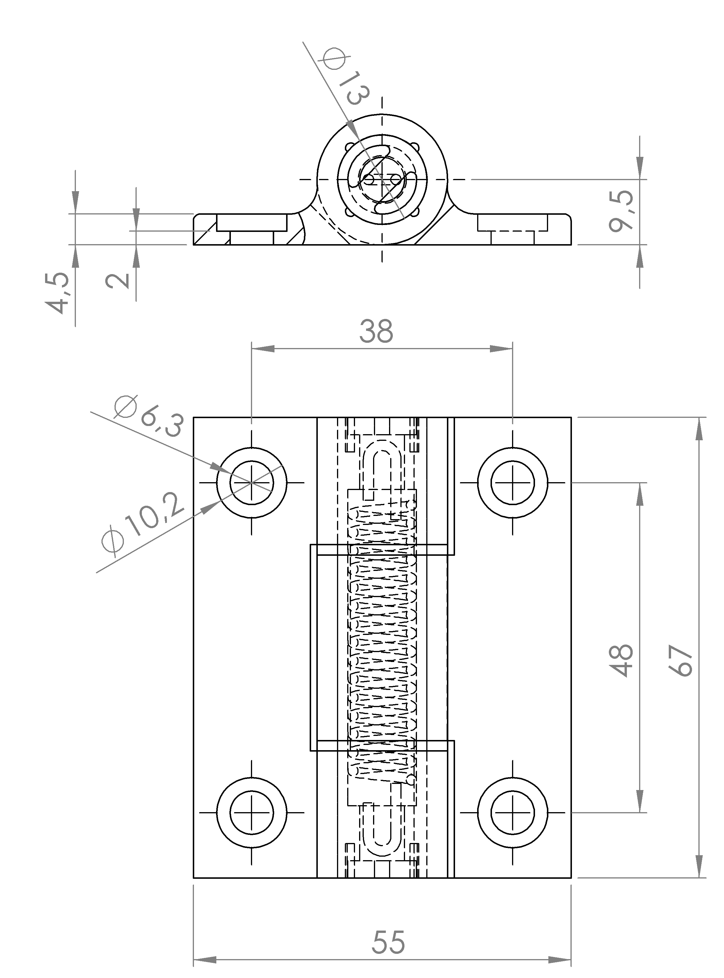 Aluminiumprofil-Spannfederscharnier 0,35 N.m (1888.14805) 4