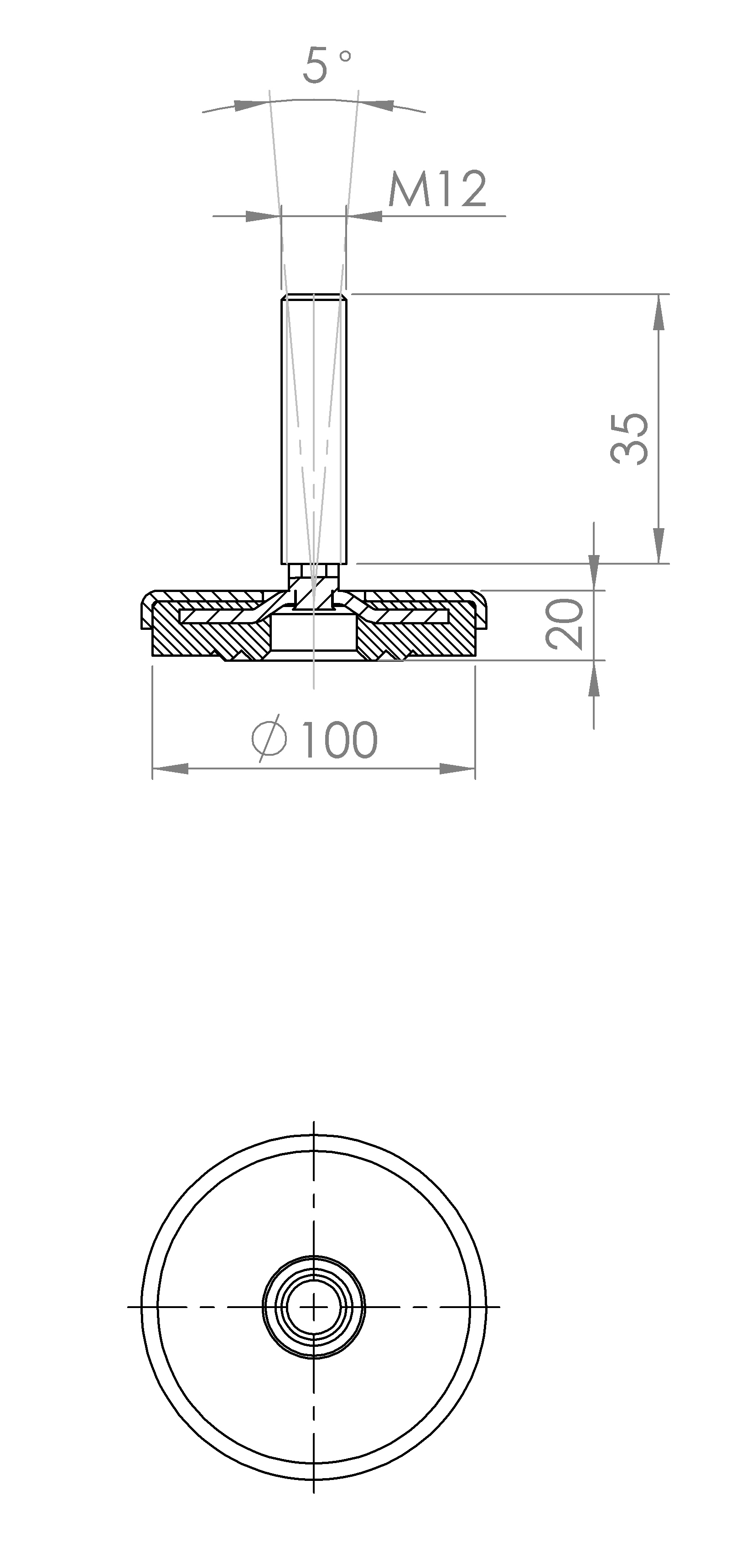 Maschinenstellfuss mit Ring-Kostruktion (5161.6458)