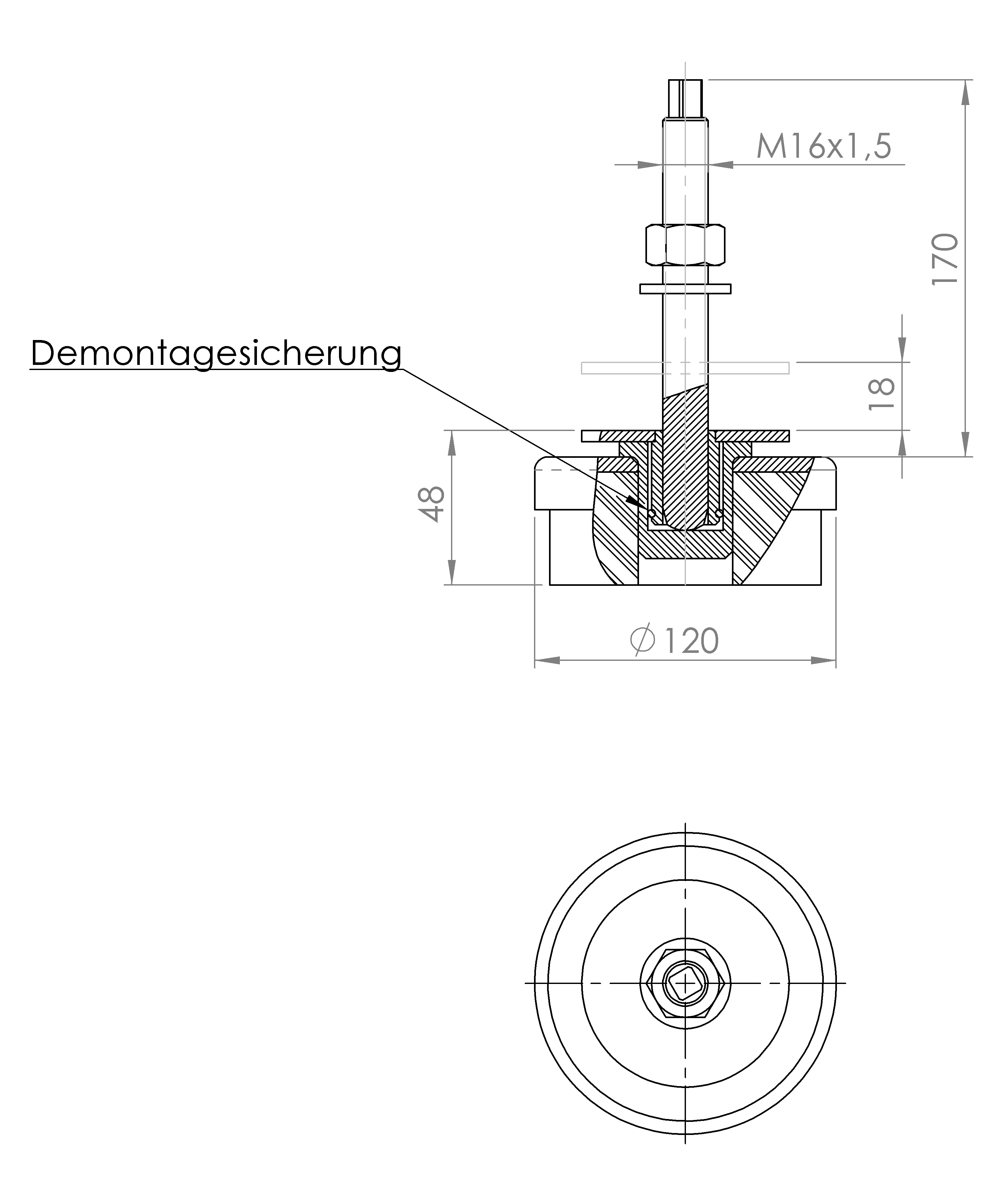 Maschinenstellfuss schallabsorbierend (5160.6473)