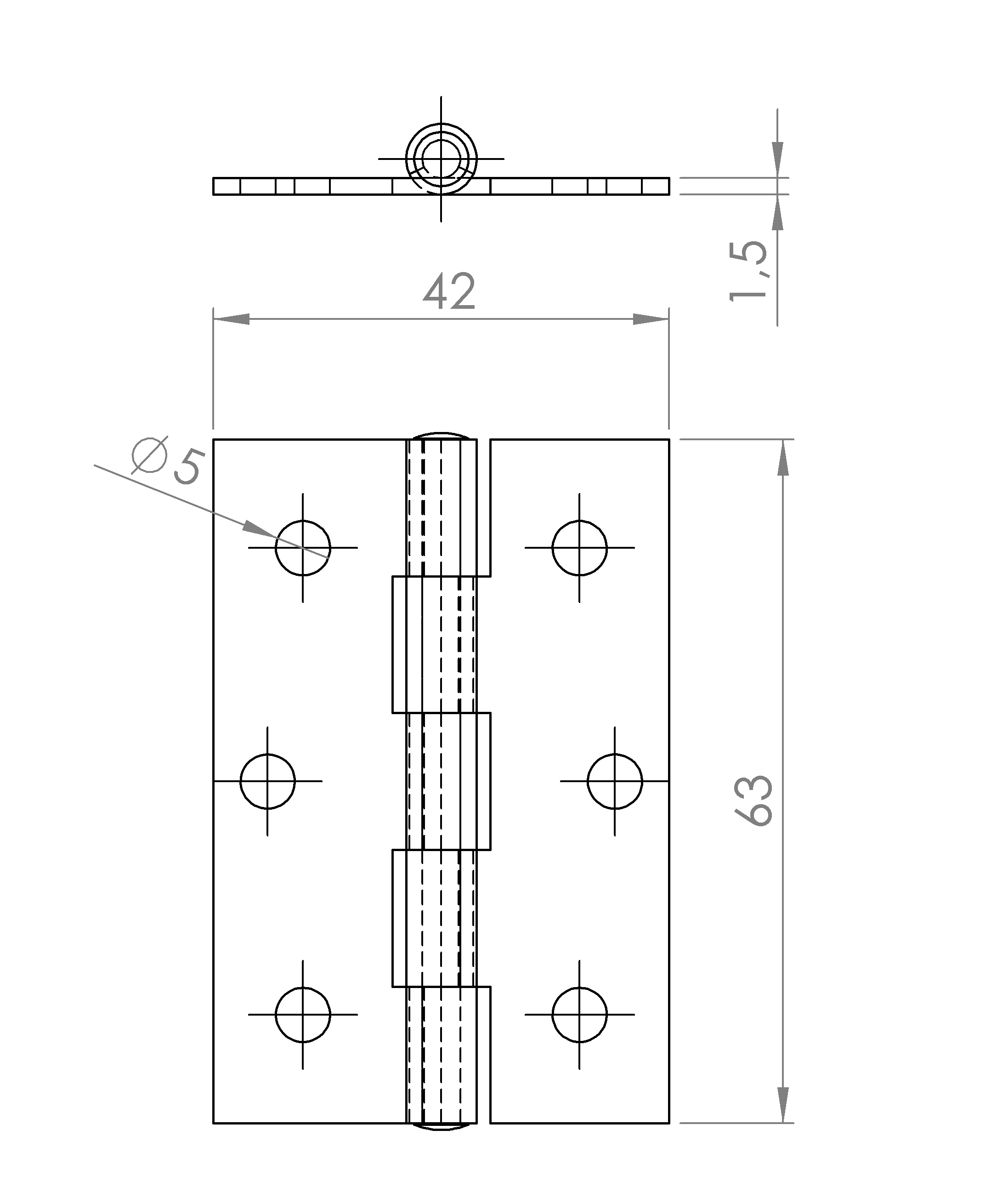 Scharnier gerollt, schmal, stark (1022.1720) 4