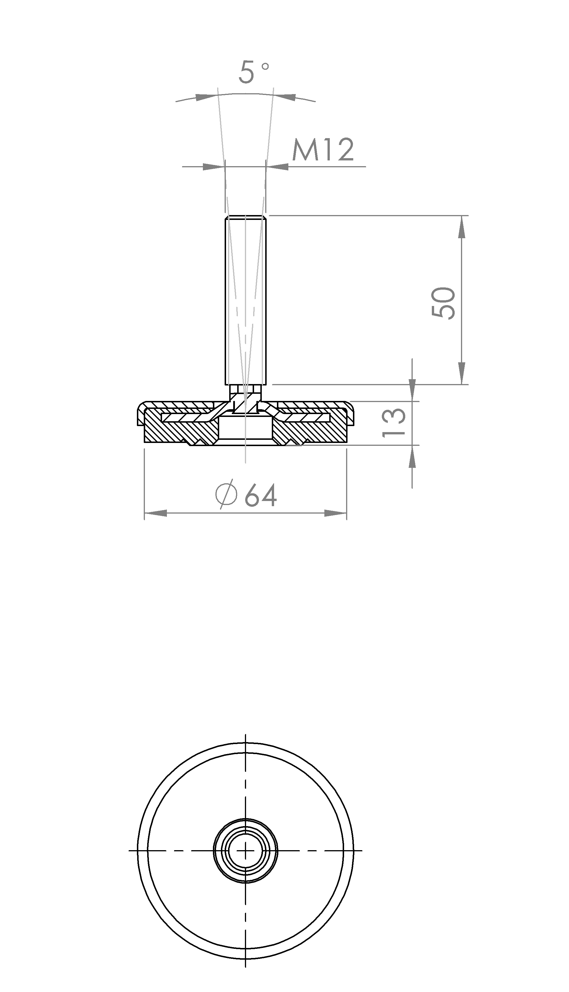 Maschinenstellfuss mit Ring-Konstruktion (5161.6443)