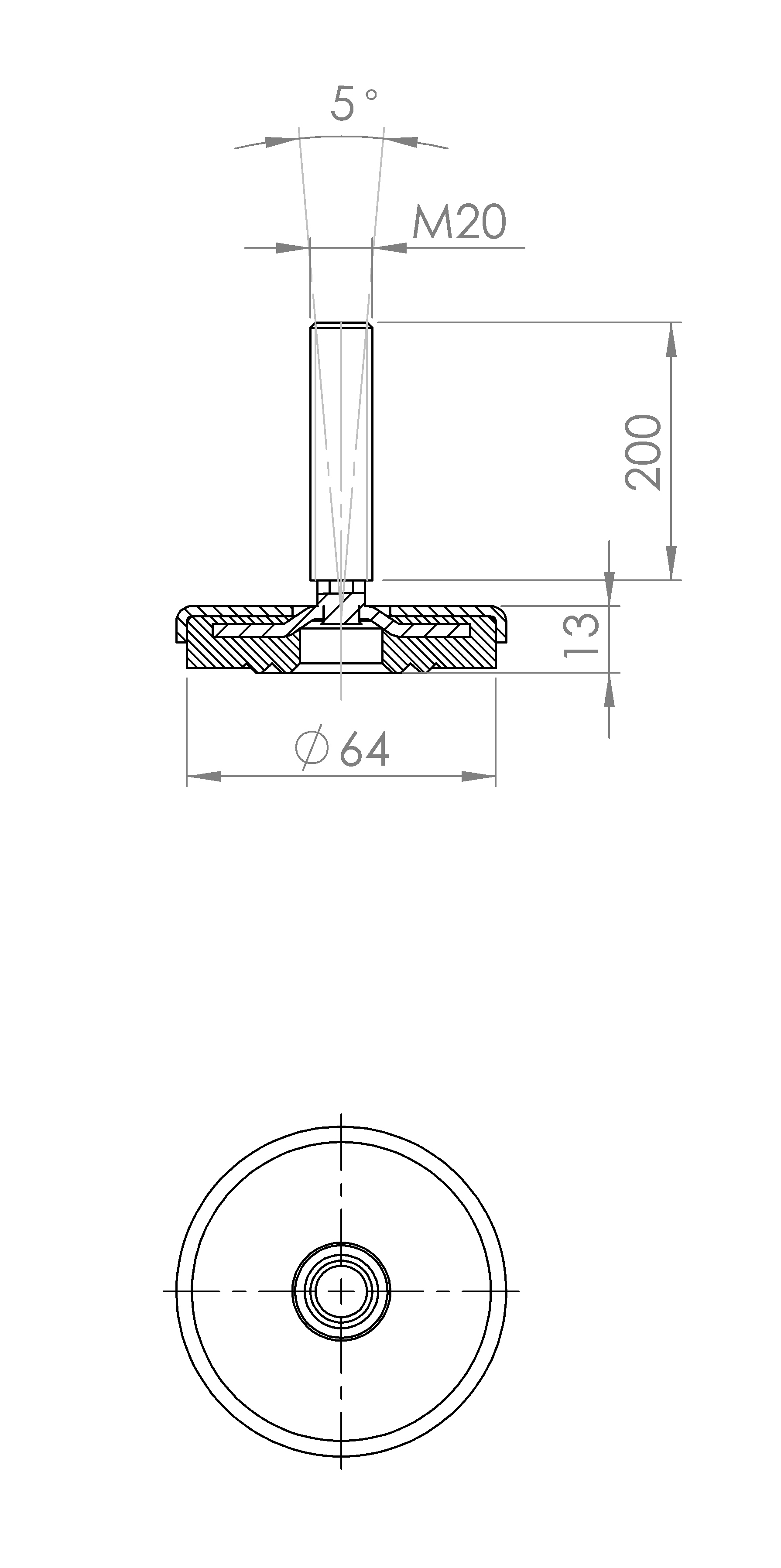Maschinenstellfuss mit Ring-Konstruktion (5161.6451)
