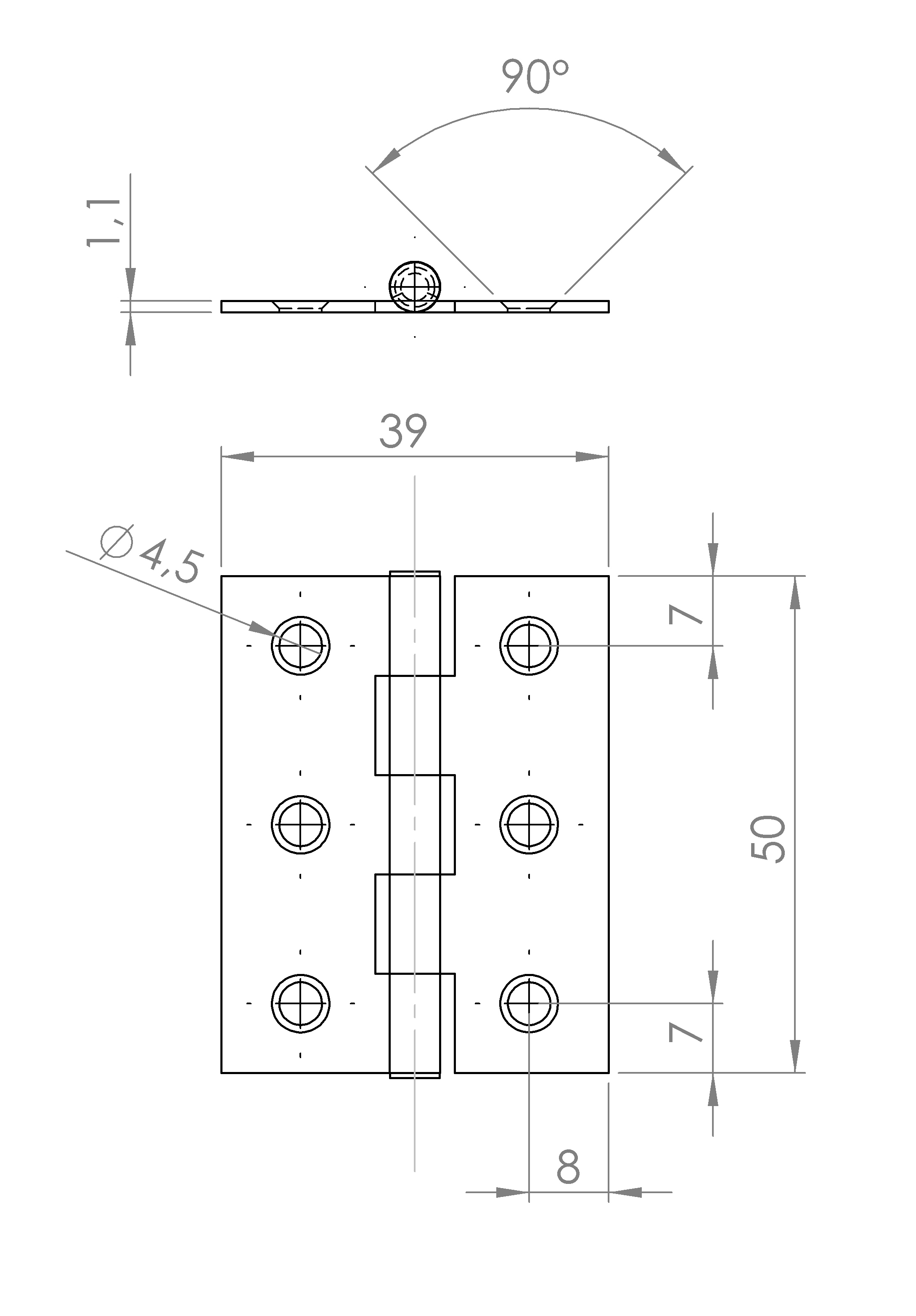 Scharnier gerollt schmal (1015.1245) 3
