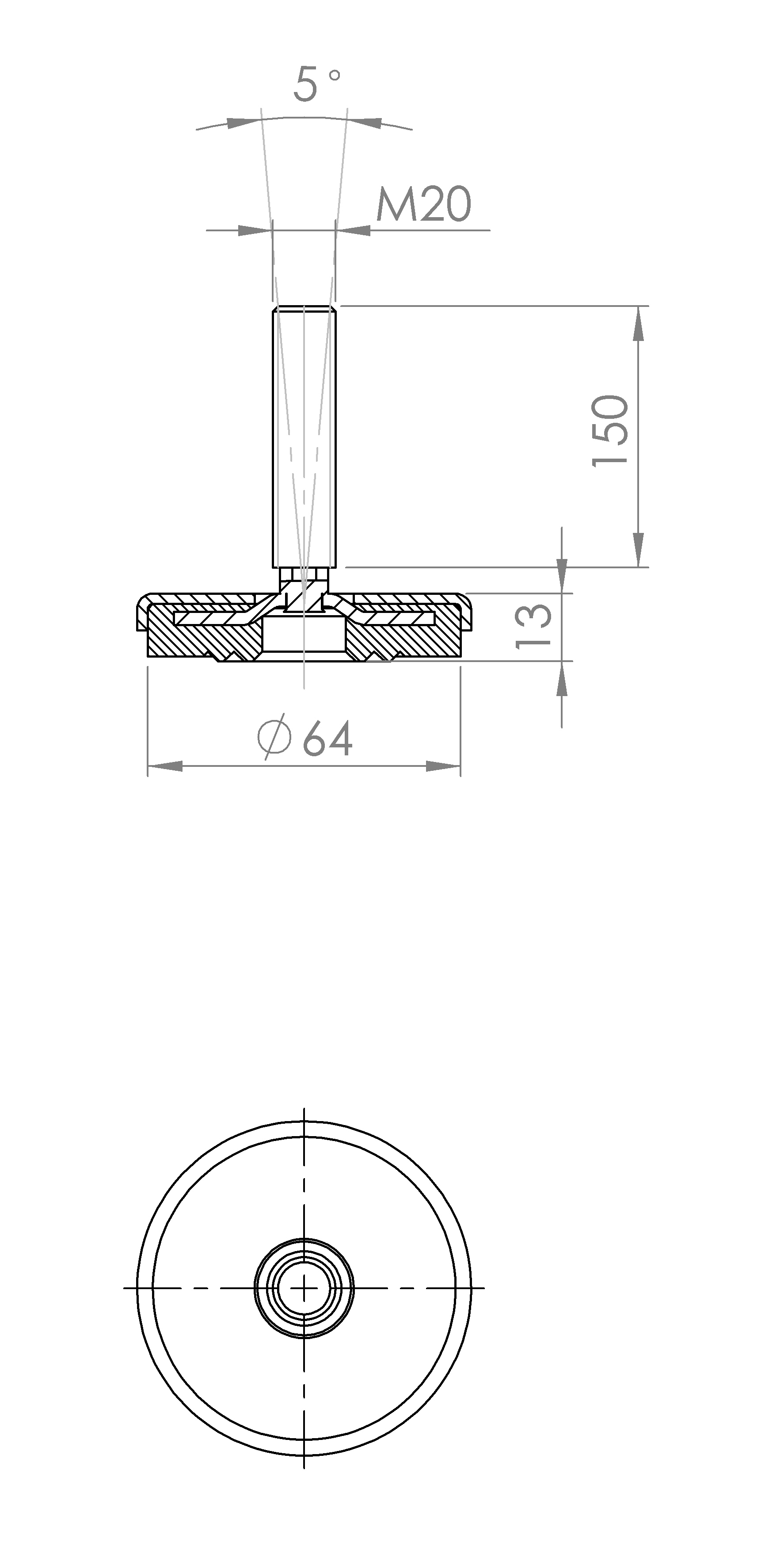 Maschinenstellfuss mit Noppenkonstruktion (5195.6407)