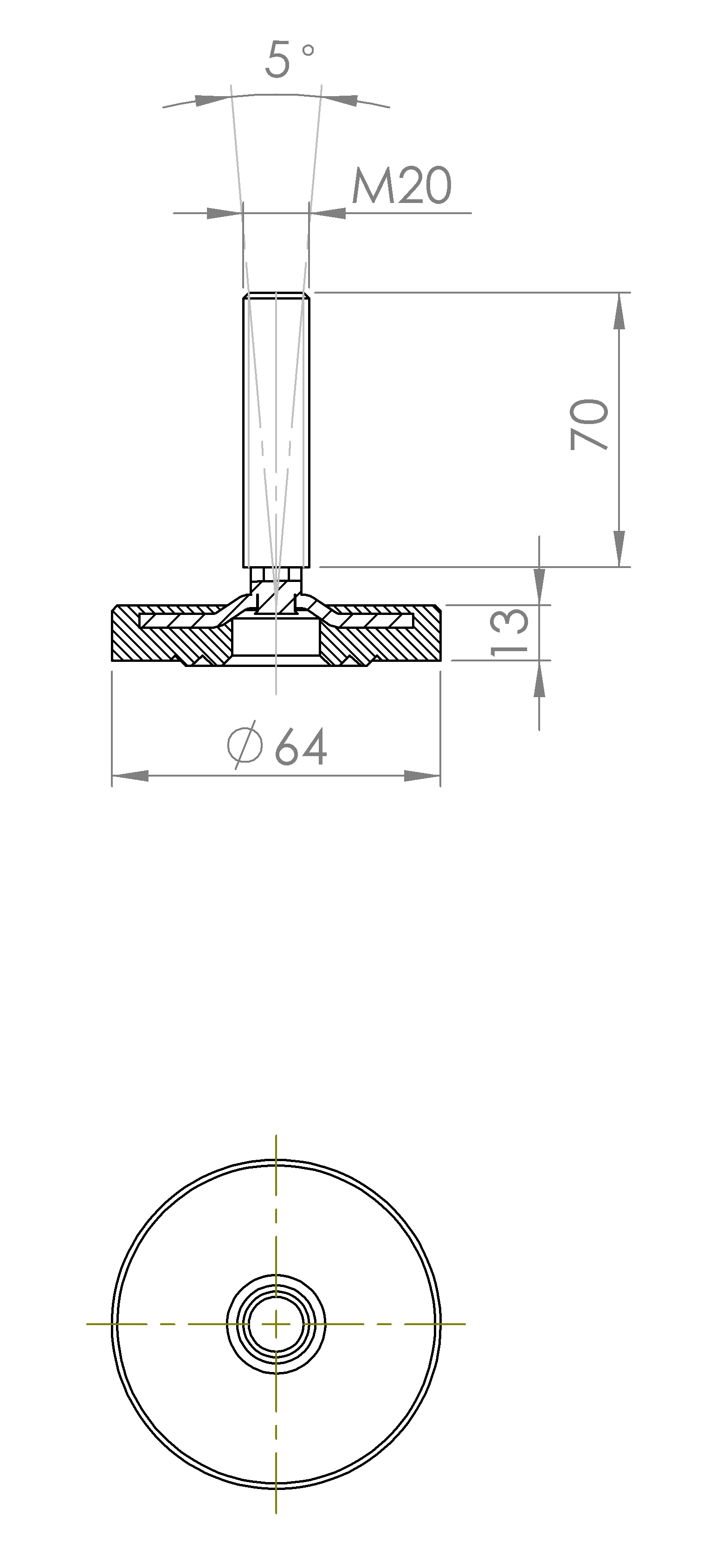 Maschinenstellfuss mit Stufenkonstruktion (5197.6435)
