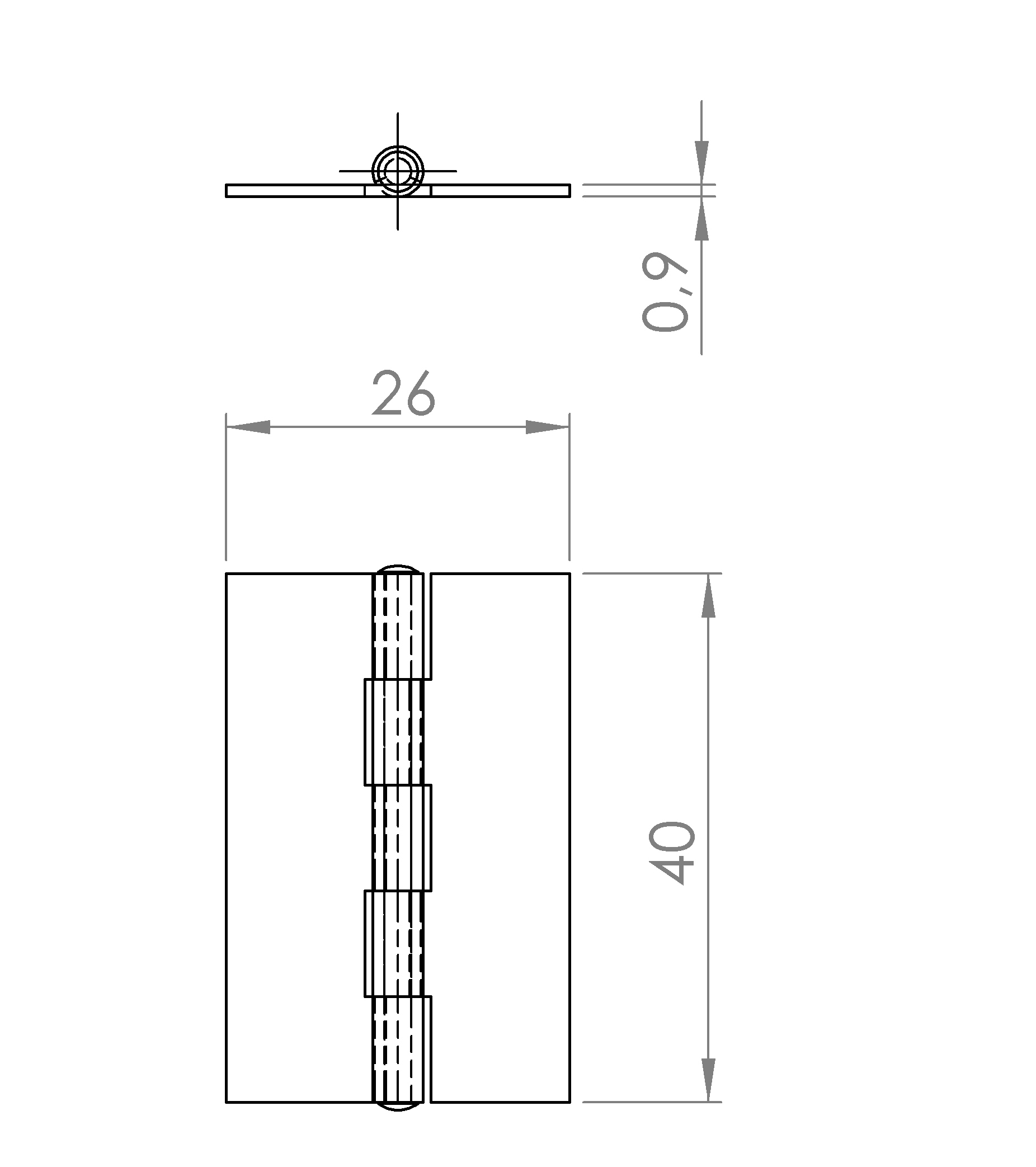 Scharnier gerollt, schmal (1018.1371) 3