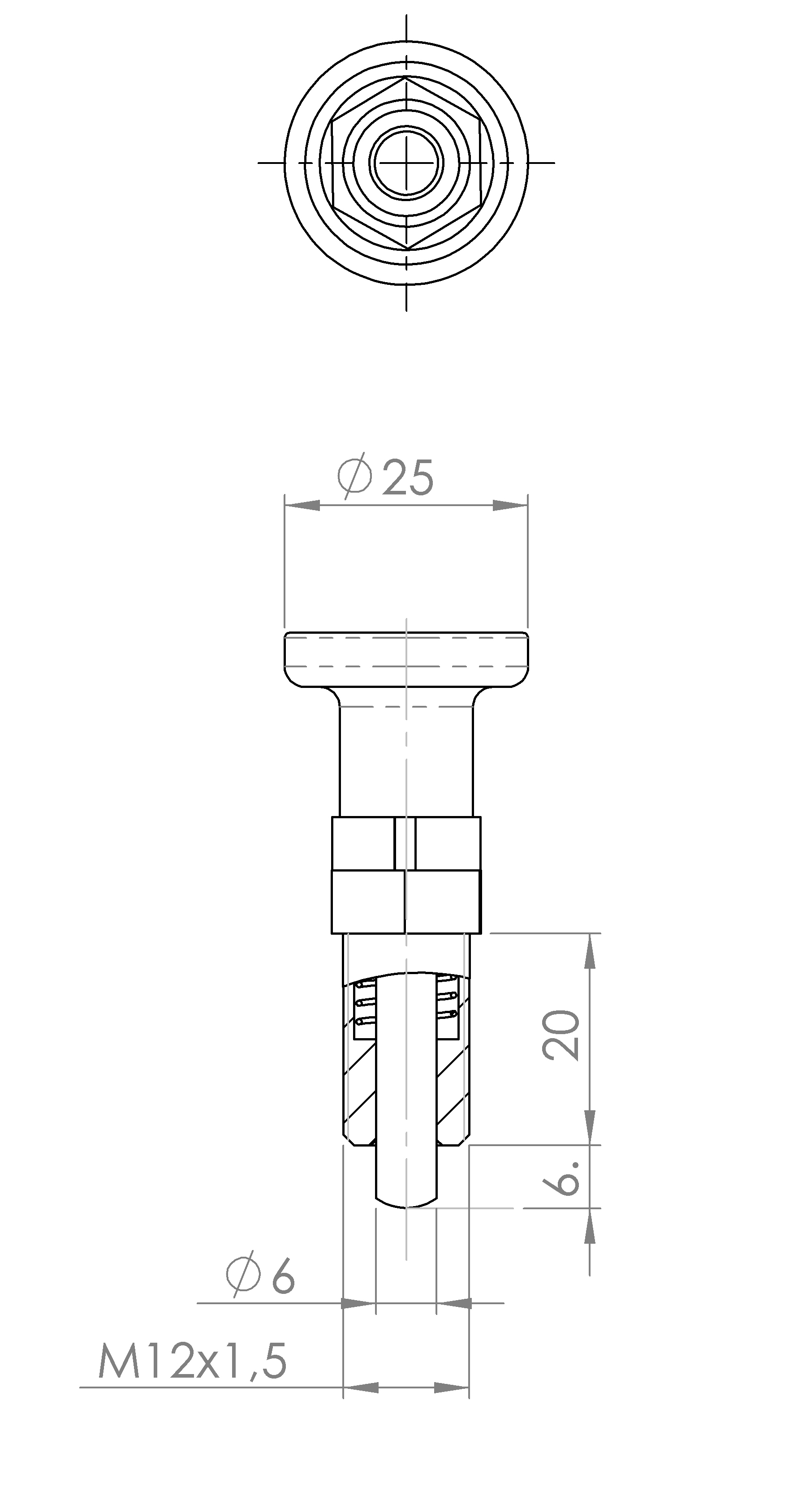 Rastbolzen mit Sechskantbund und Arretierung (2163.5252) 4