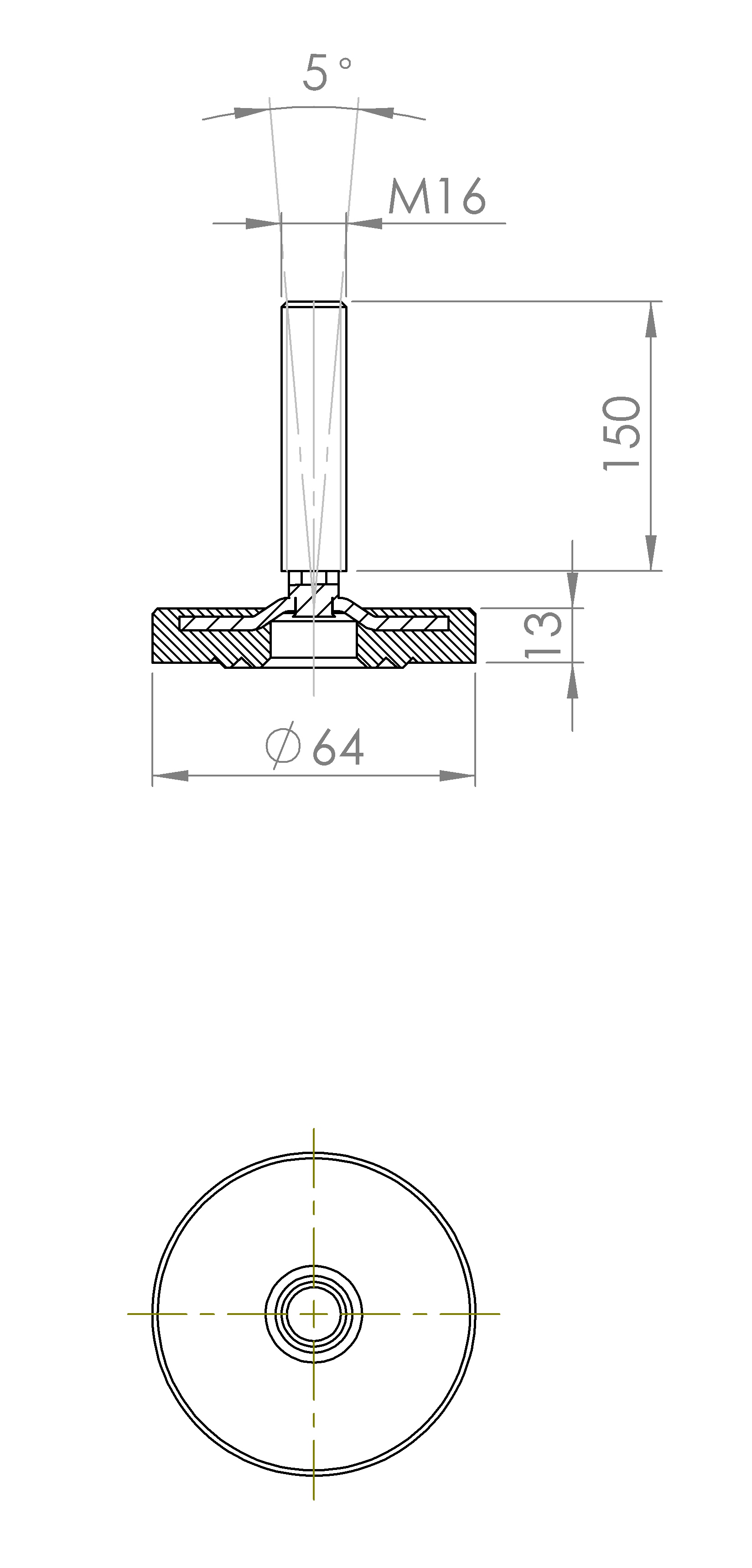 Maschinenstellfuss mit Stufenkonstruktion (5197.6433)