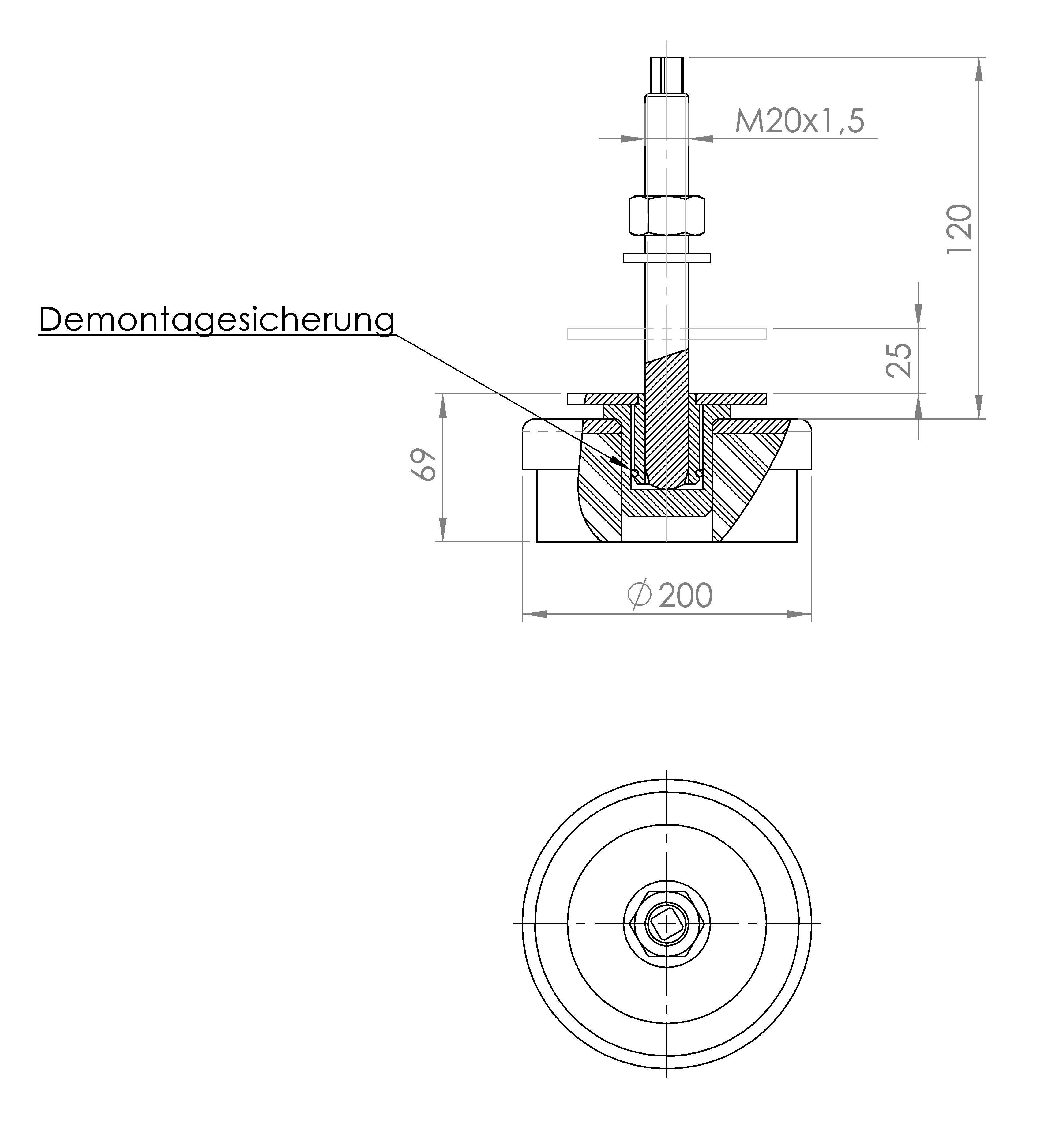 Maschinenstellfuss schallabsorbierend (5160.6478)