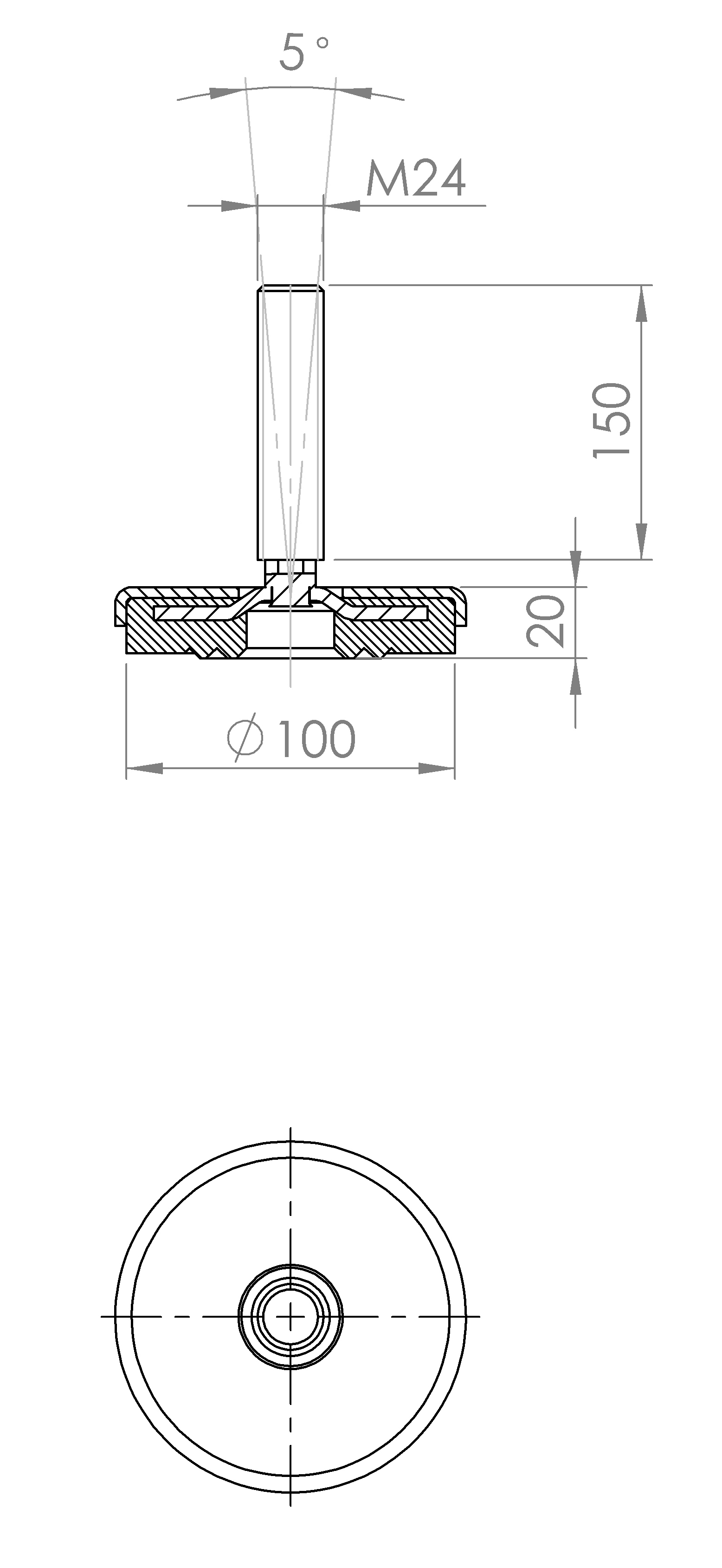 Maschinenstellfuss mit Ring-Konstruktion (5161.6467)