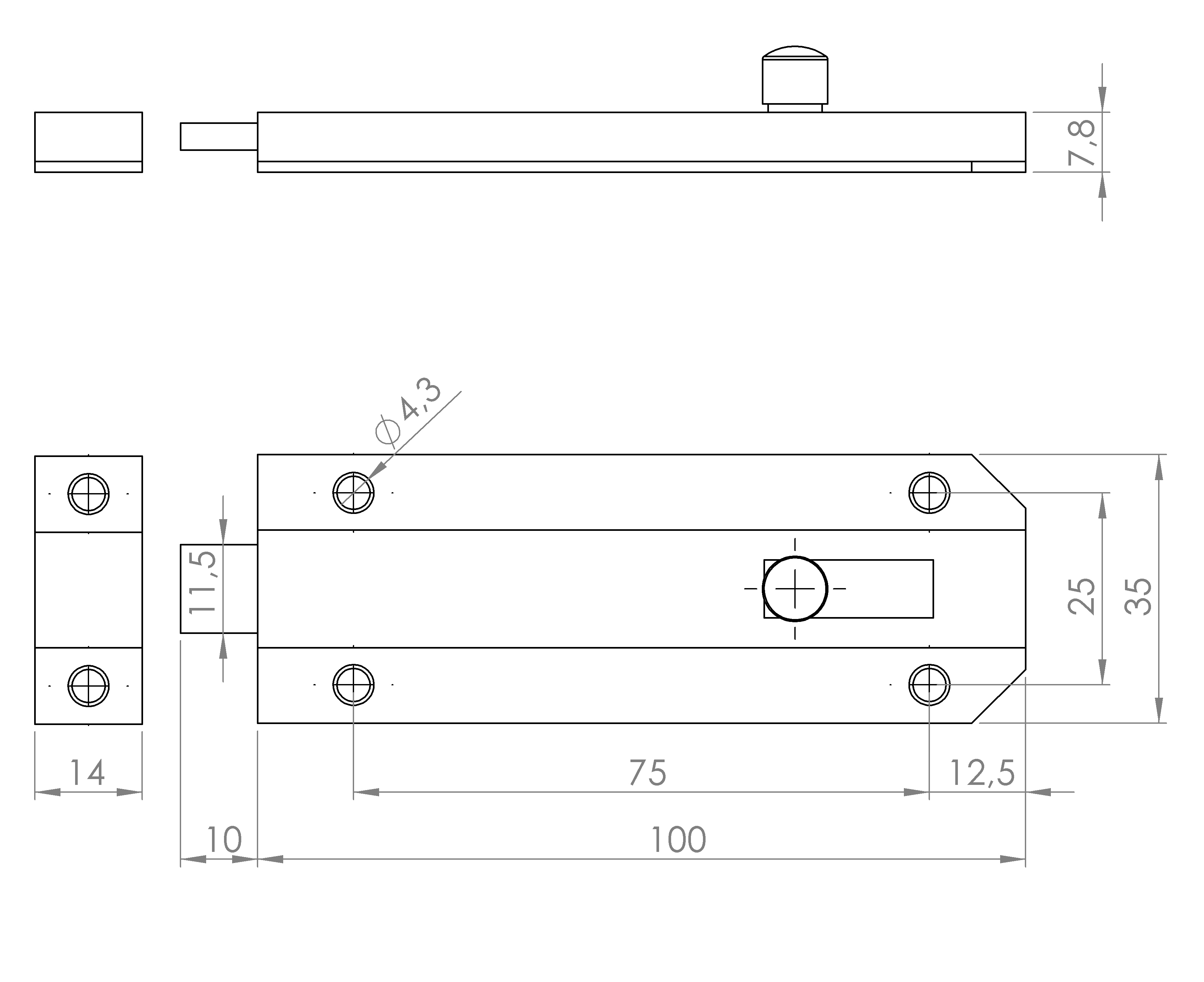 Profilriegel, flaches Modell (2109.3846)
