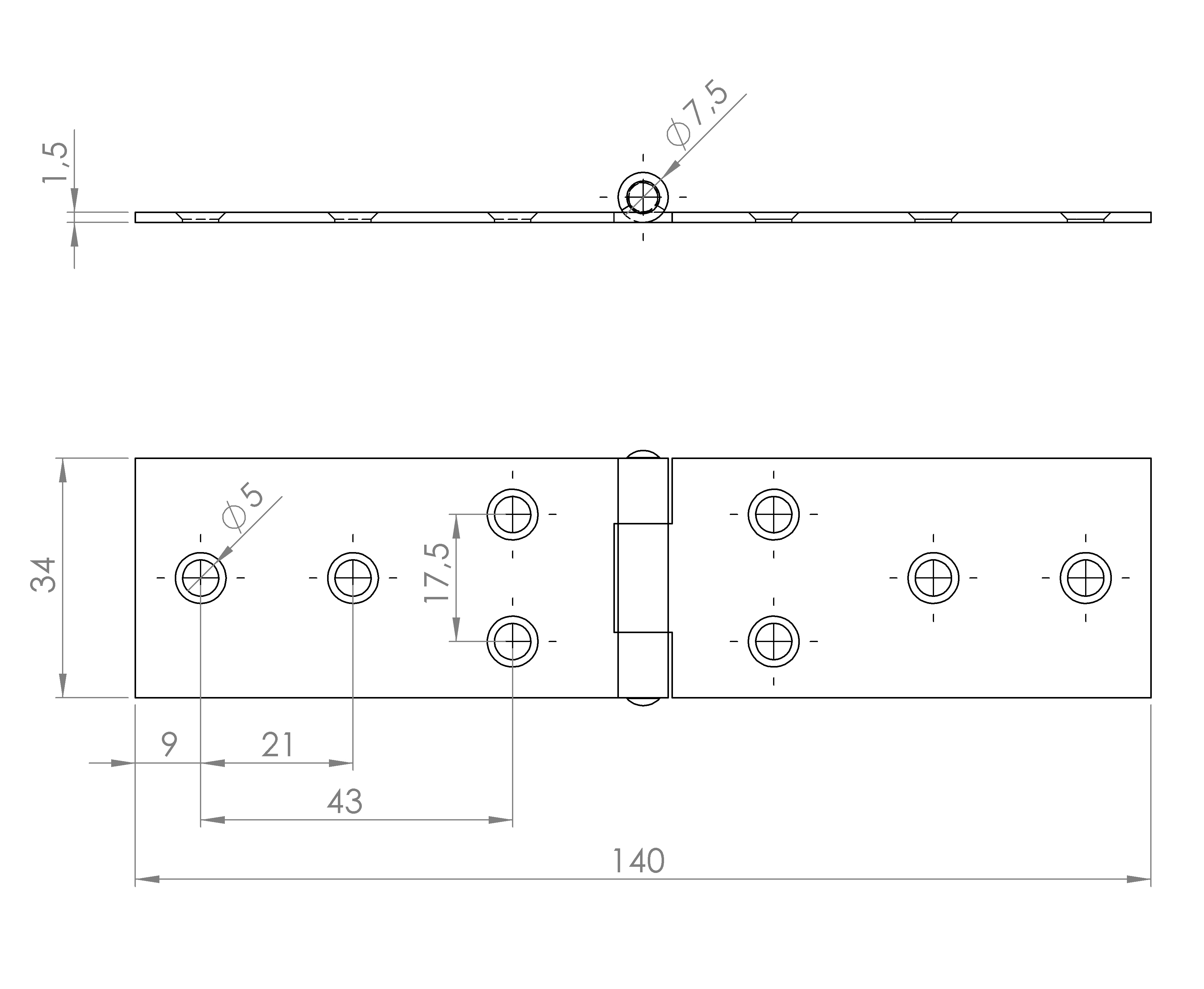 Scharnier/Tischband, gerollt, breit (1042.12368) 4