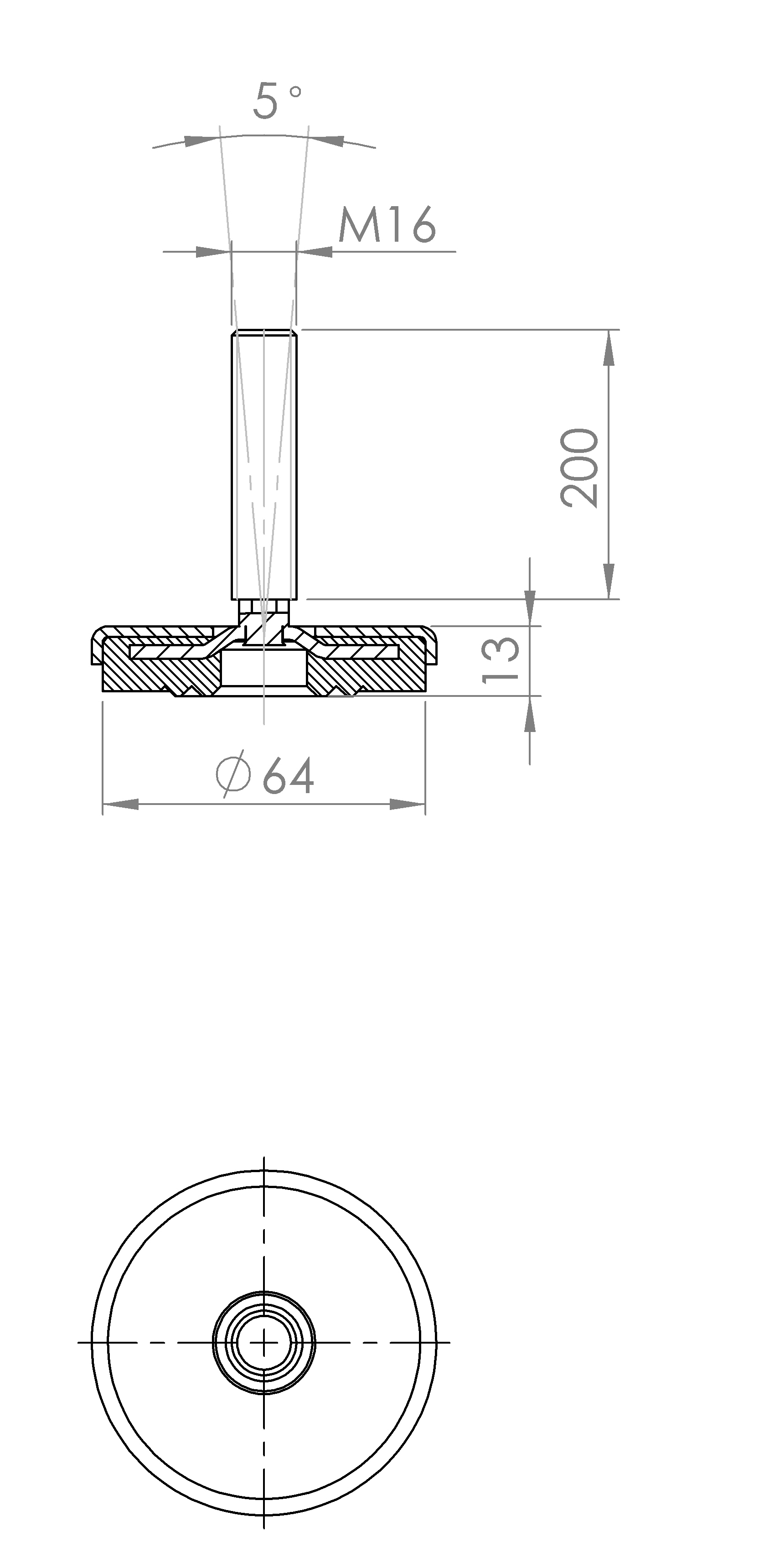 Maschinenstellfuss mit Noppenkonstruktion (5195.6404)