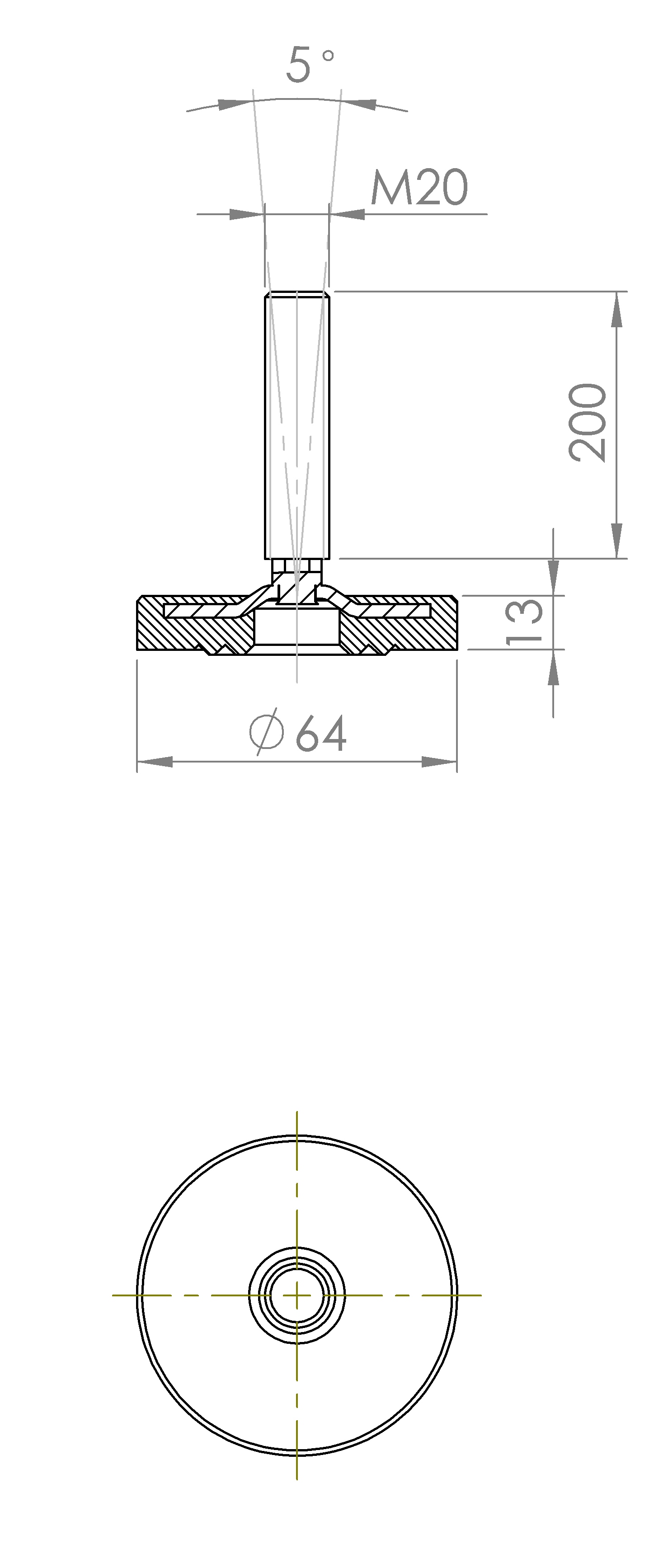 Maschinenstellfuss mit Stufenkonstruktion (5197.6437)