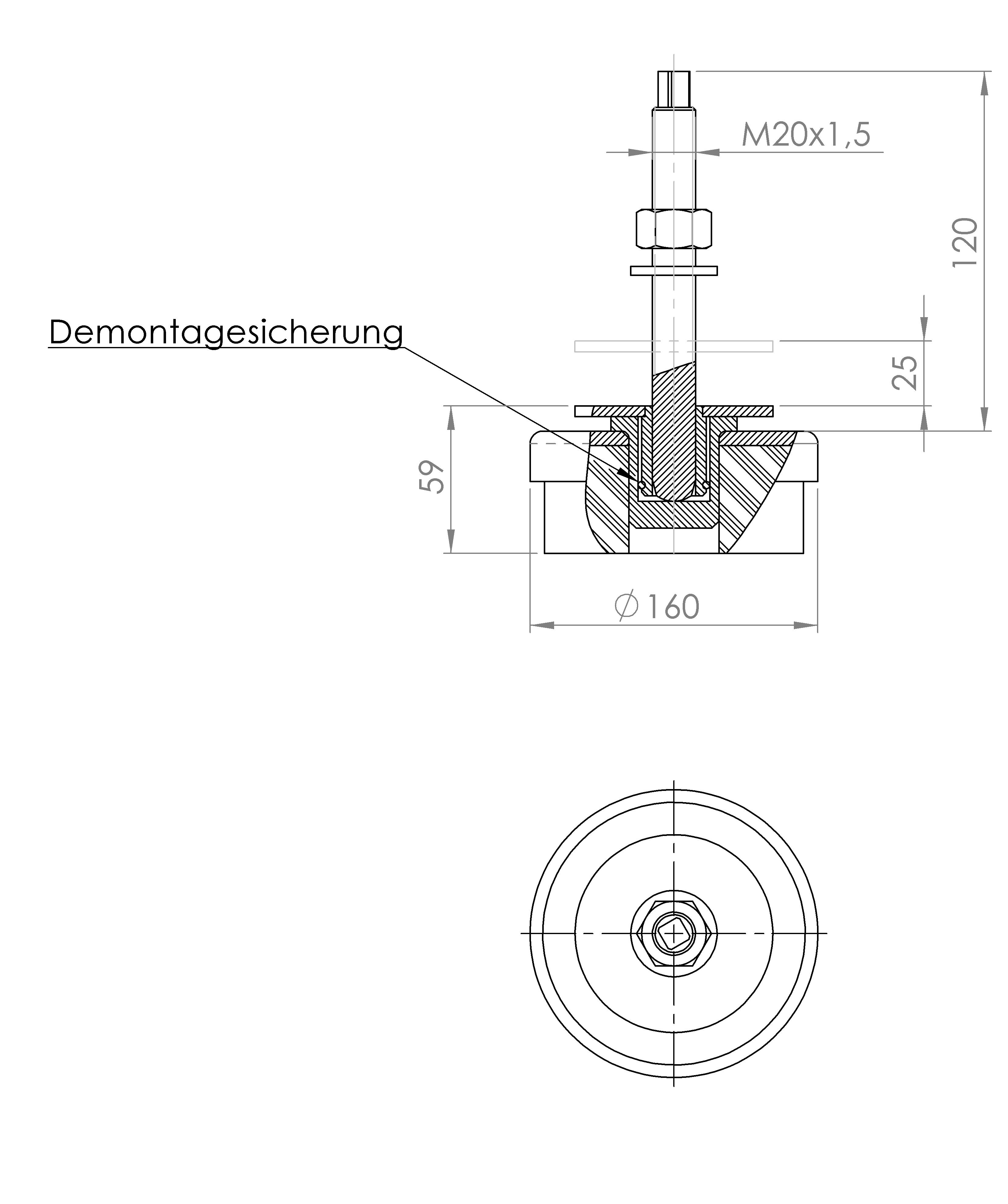 Maschinenstellfuss schallabsorbierend (5160.6475)