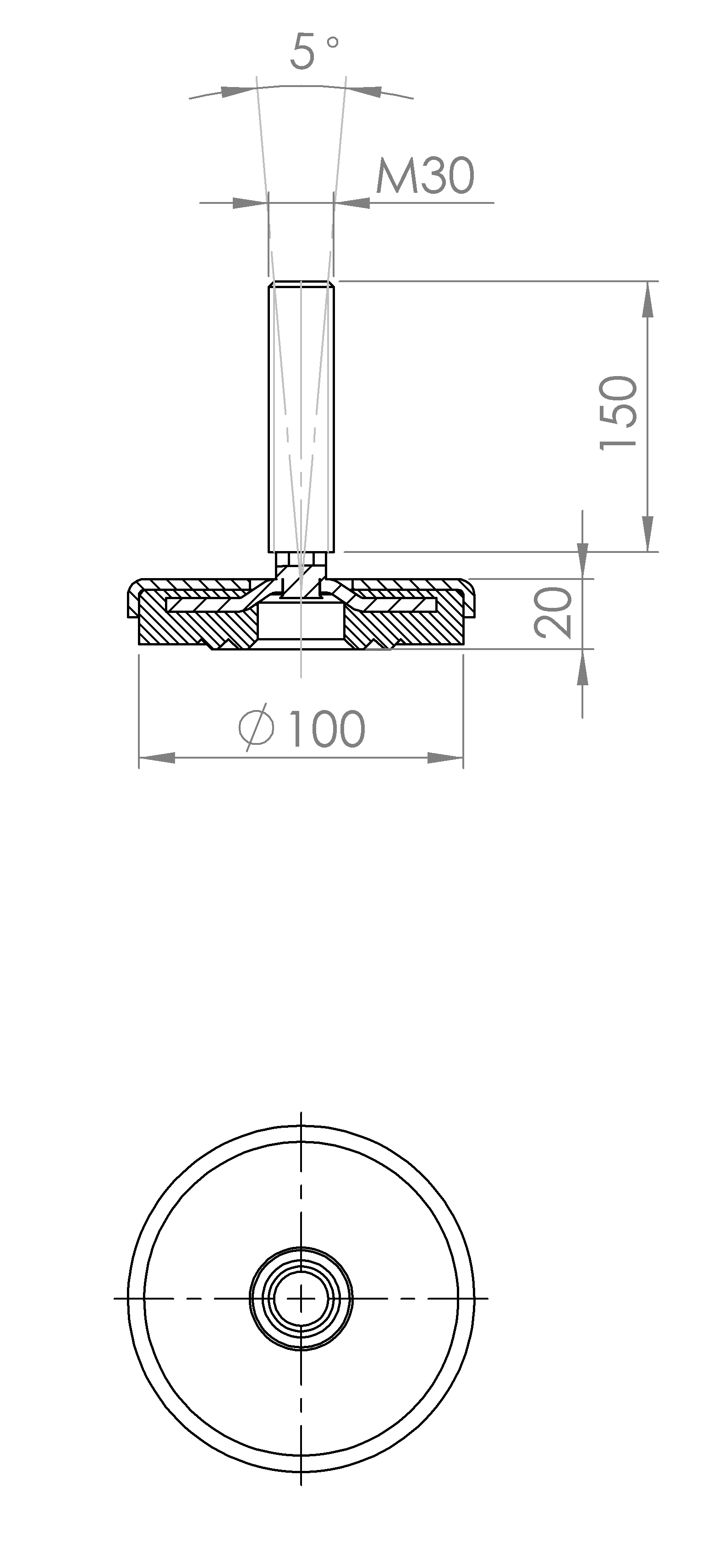 Maschinenstellfuss mit Ring-Konstruktion (5161.6469)