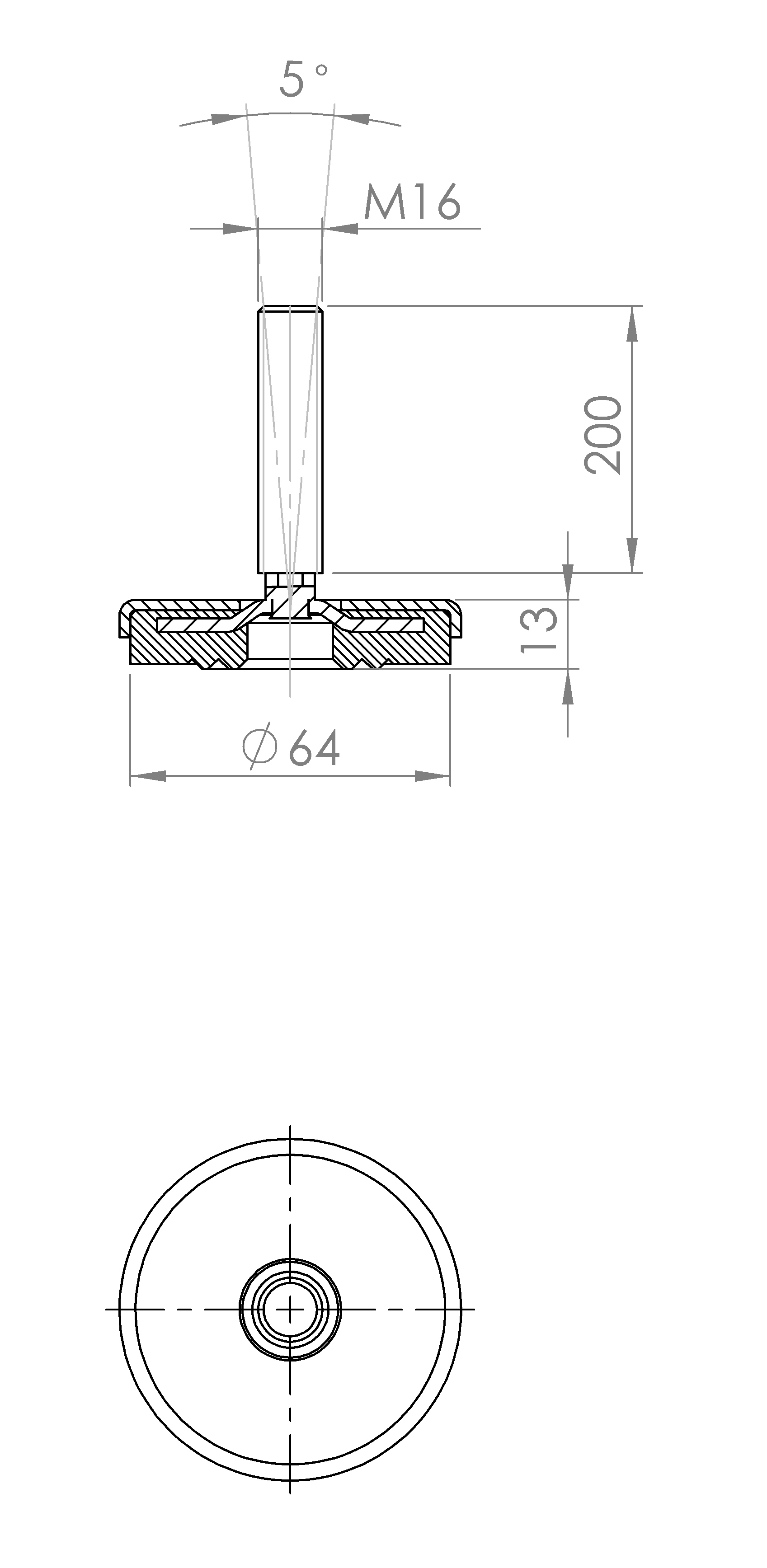 Maschinenstellfuss mit Ring-Konstruktion (5161.6447)