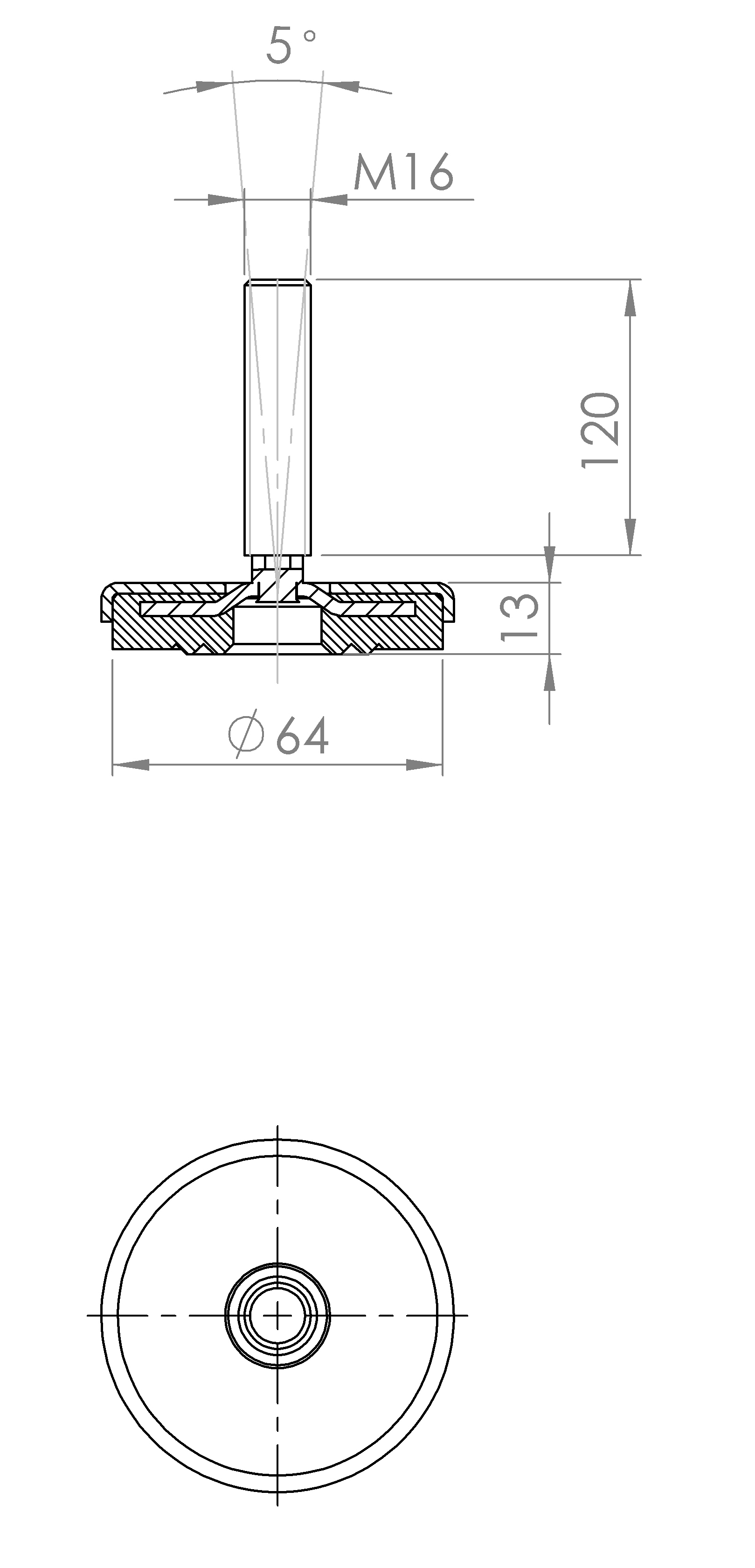 Maschinenstellfuss mit Noppenkonstruktion (5195.5802)