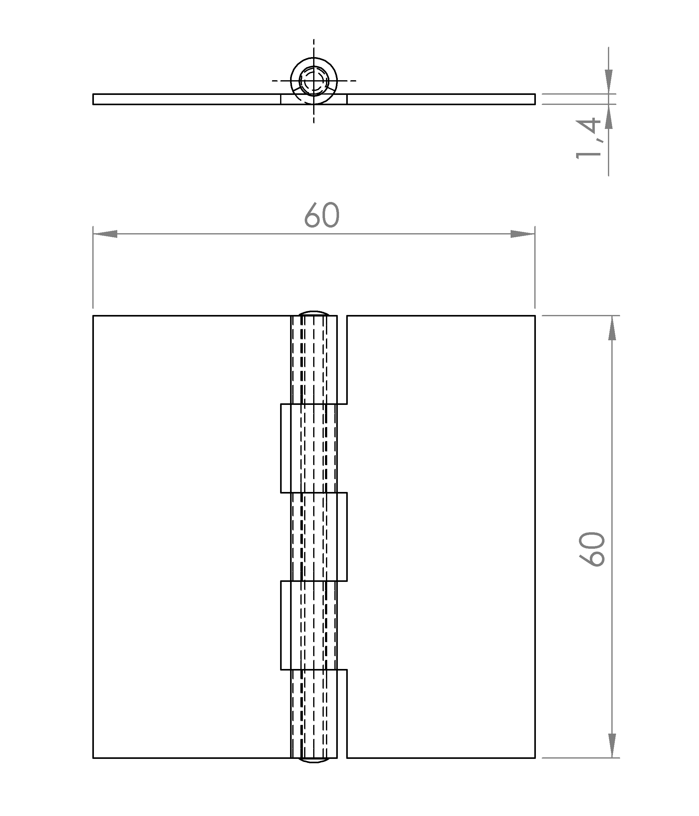 Scharnier gerollt, käntig (1020.3076)