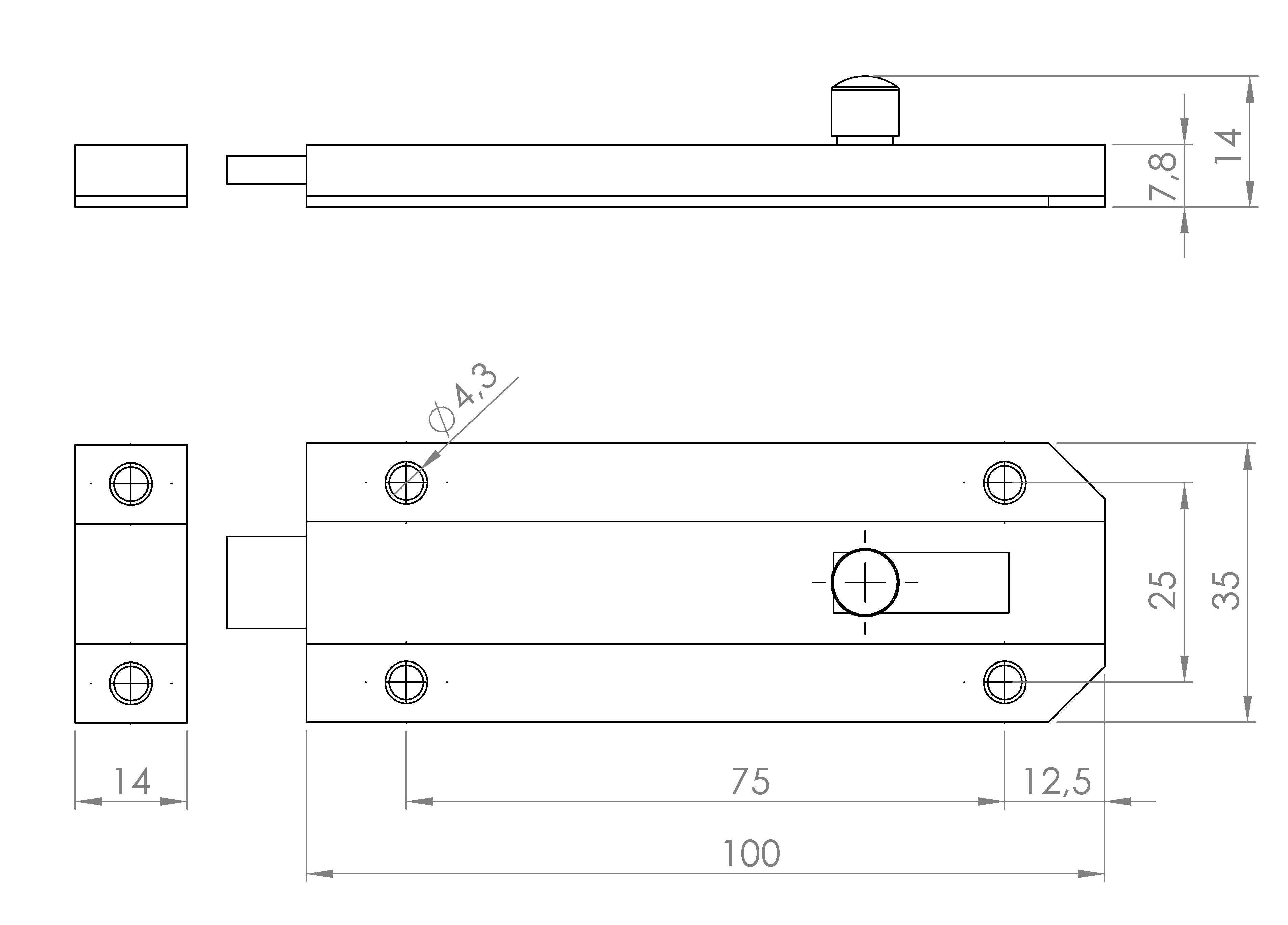 Profilriegel, flaches Modell (2109.3845) 3