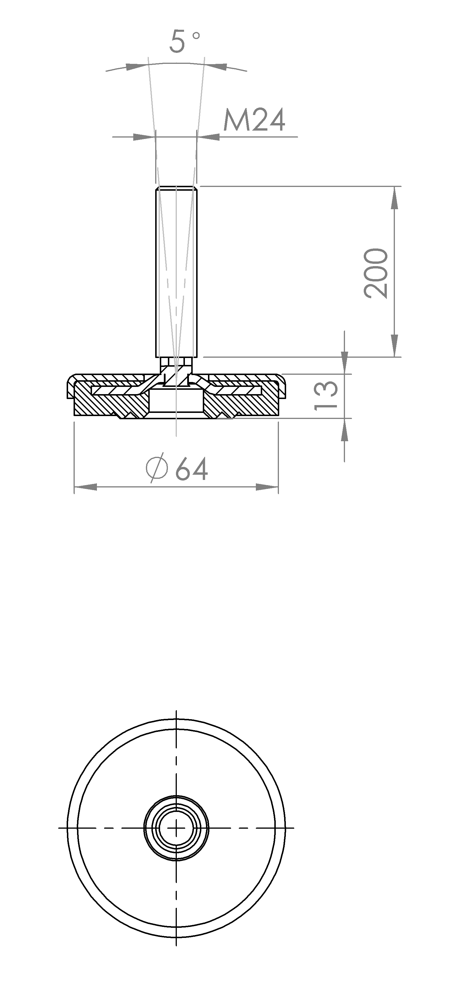 Maschinenstellfuss mit Noppenkonstruktion (5195.6410)