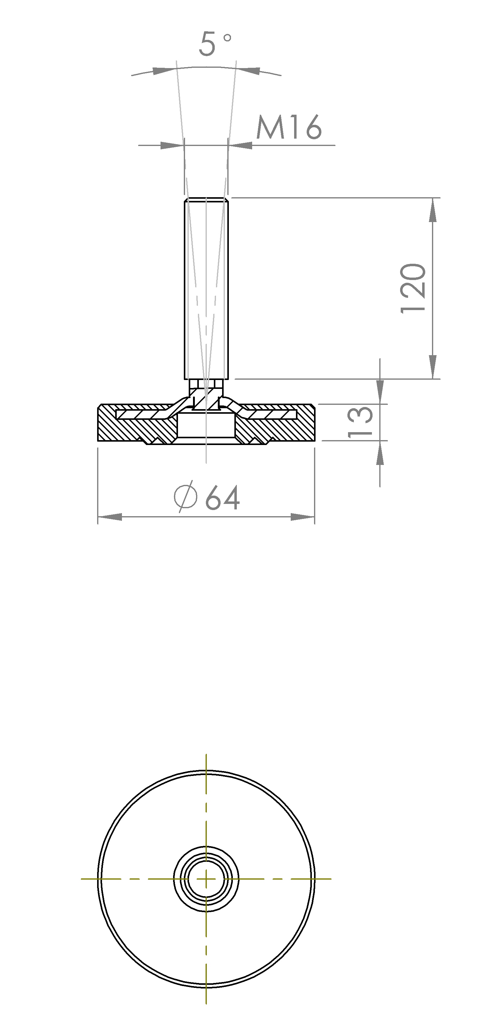 Maschinenstellfuss mit Stufenkonstruktion (5197.6432)