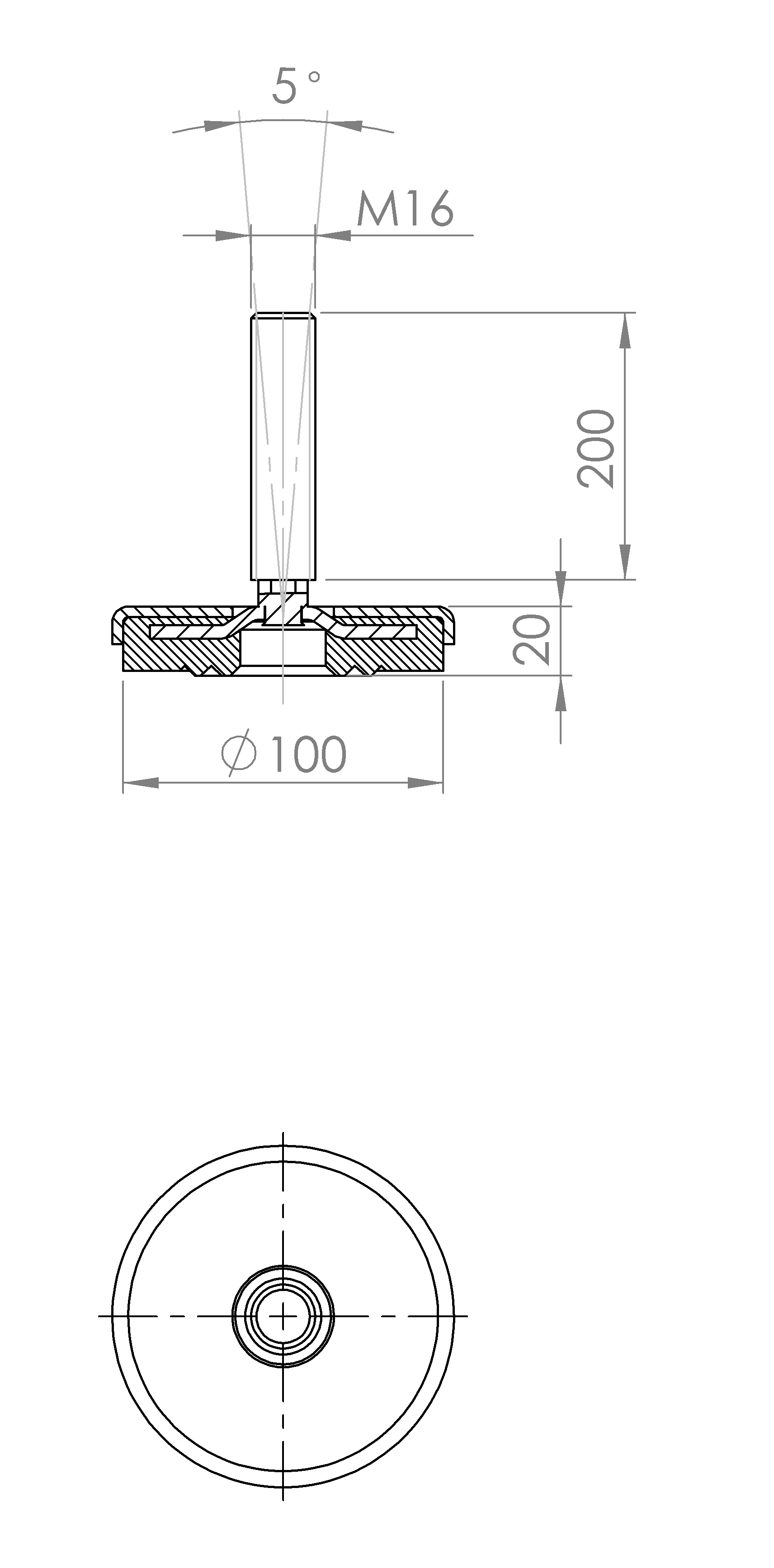 Maschinenstellfuss mit Ring-Konstruktion (5161.6462)