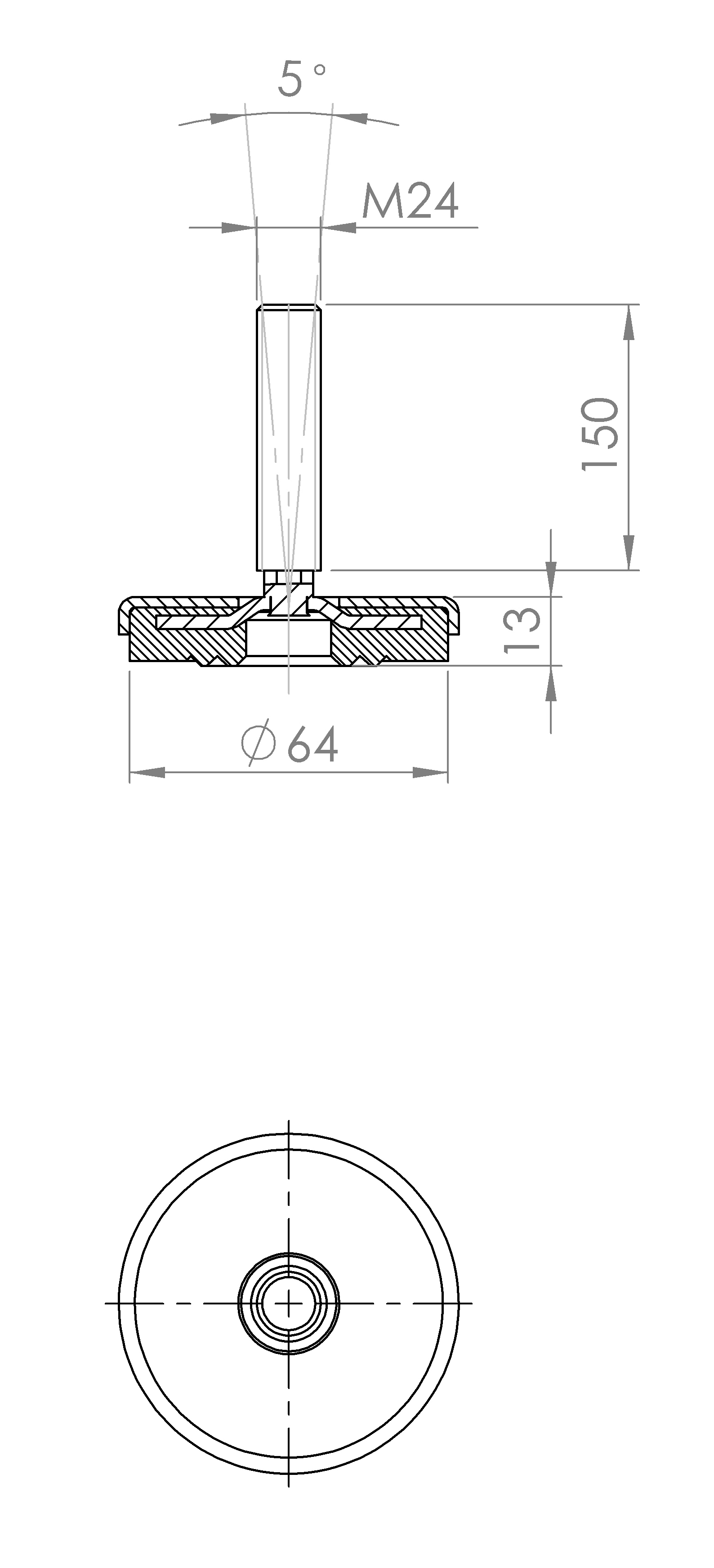Maschinenstellfuss mit Noppenkonstruktion (5195.6409)