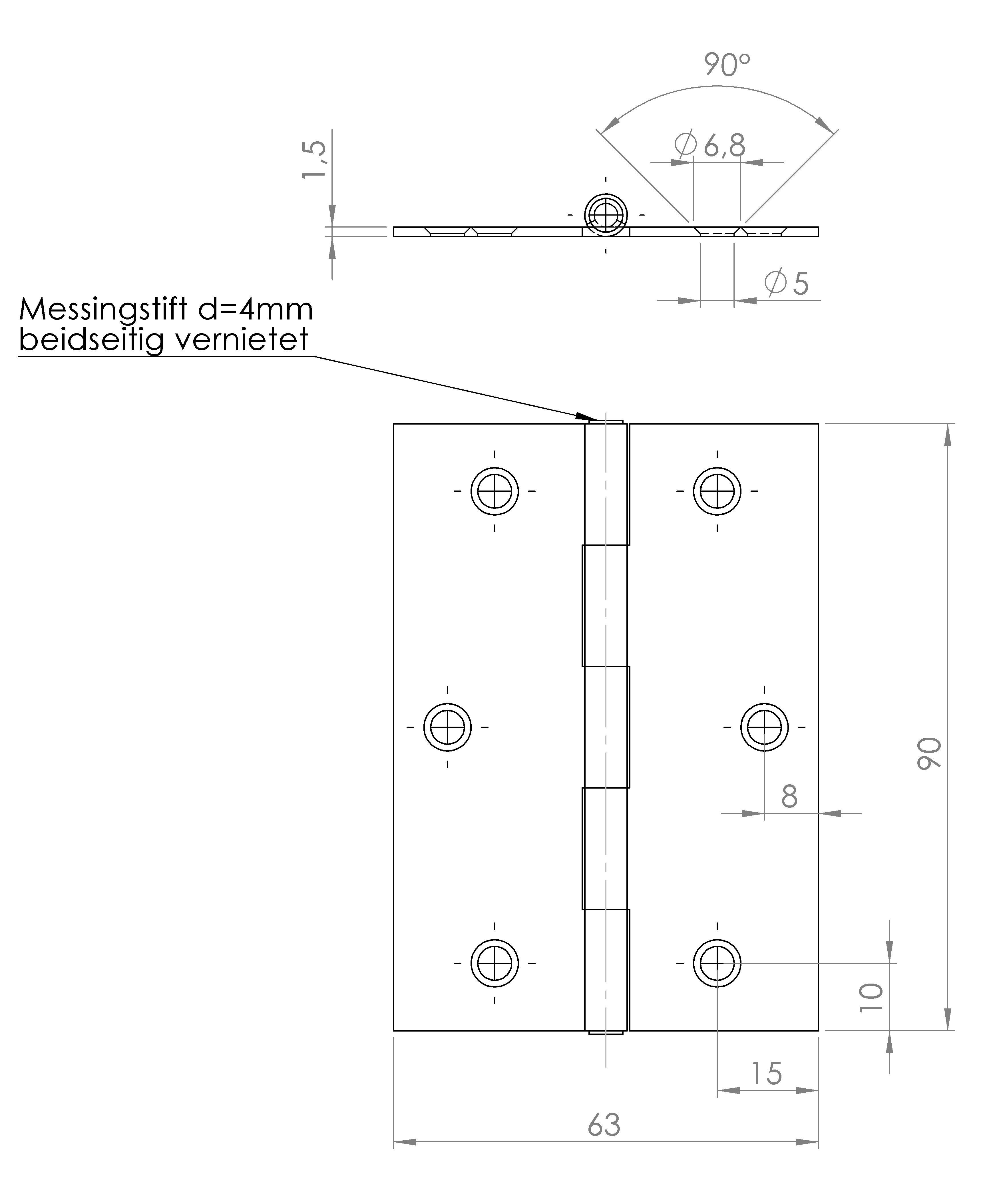 Scharnier gerollt, halbbreit (1015.439) 4