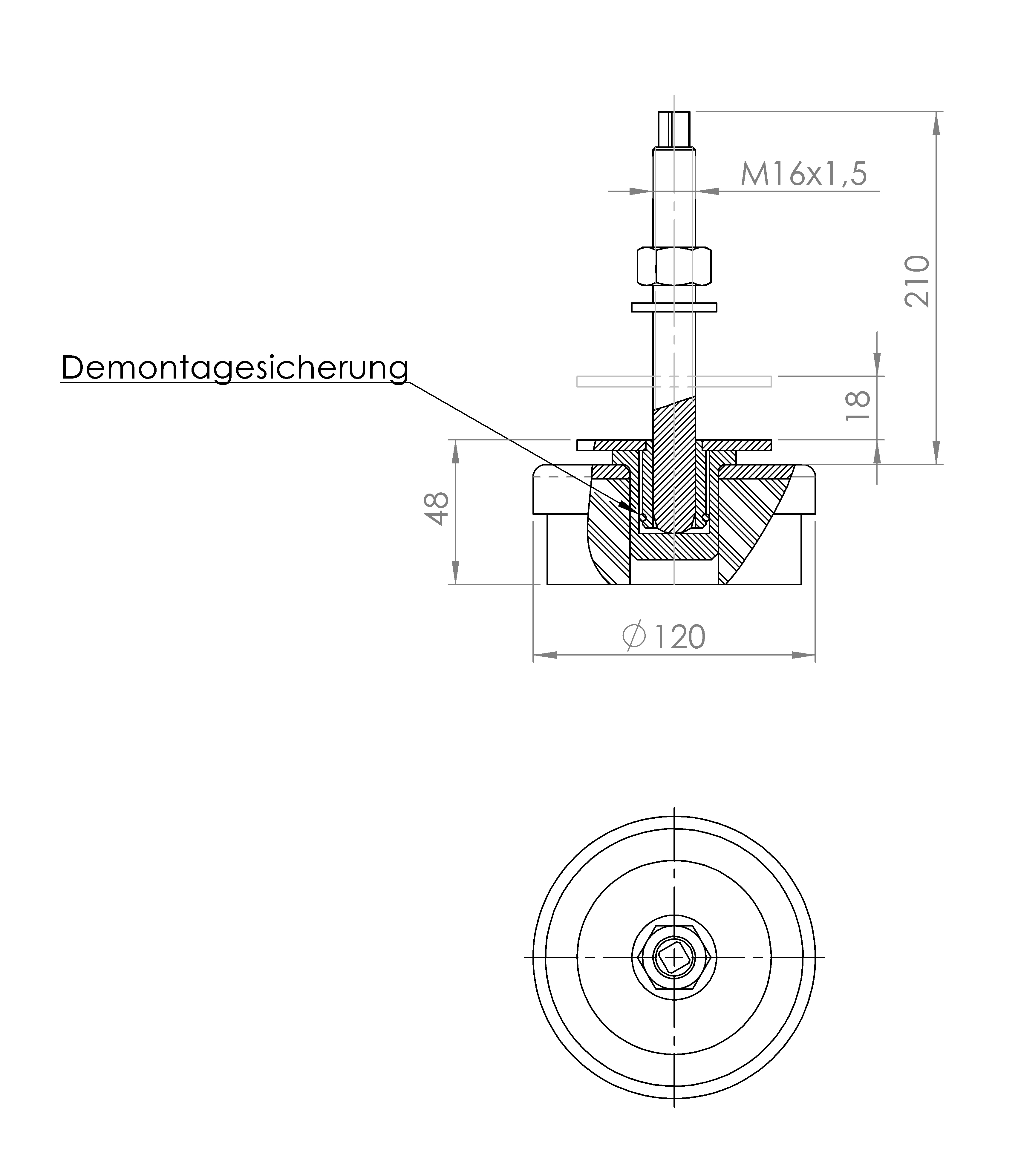 Maschinenstellfuss schallabsorbierend (5160.6474)