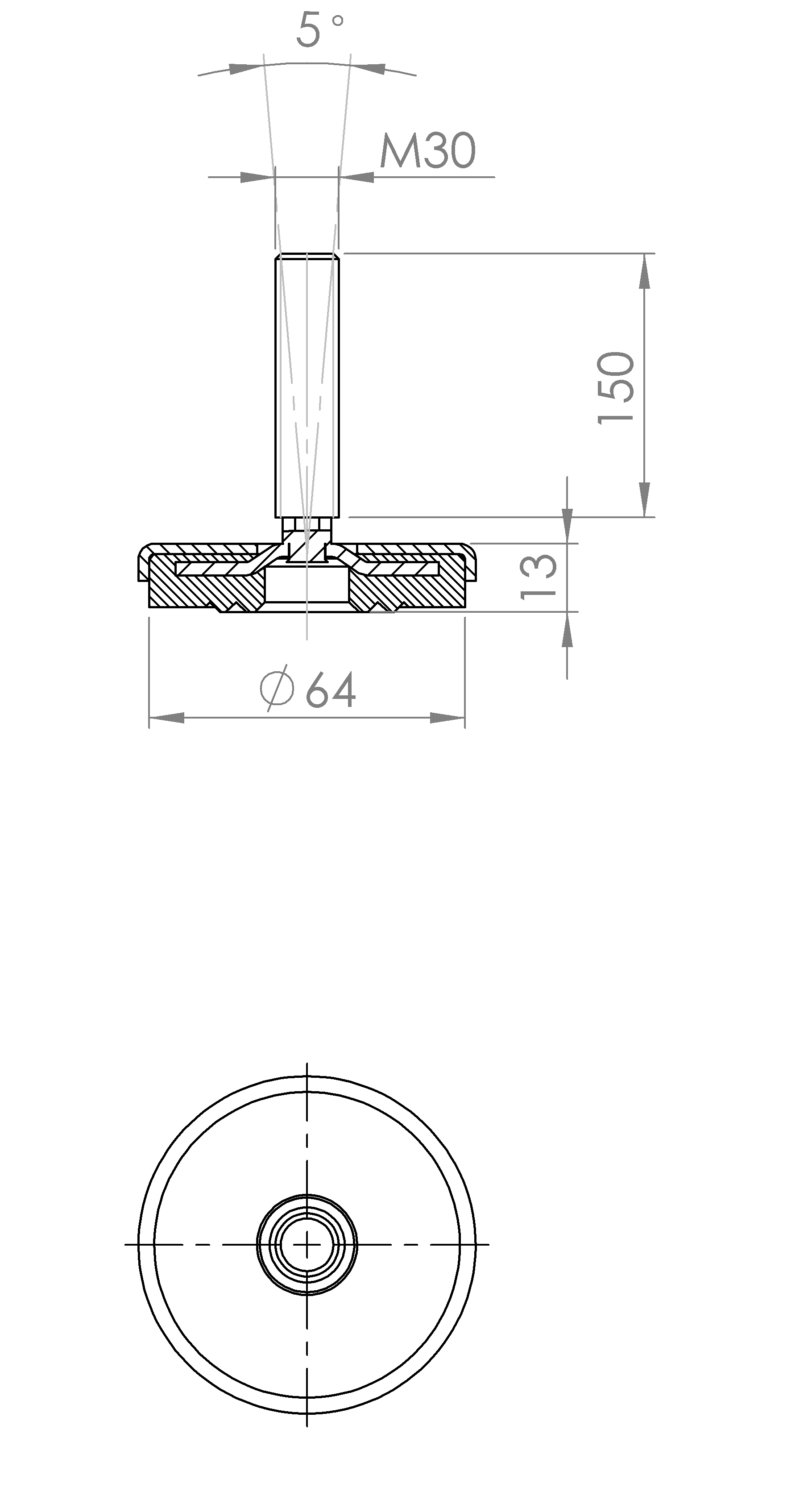 Maschinenstellfuss mit Noppenkonstruktion (5195.6411)
