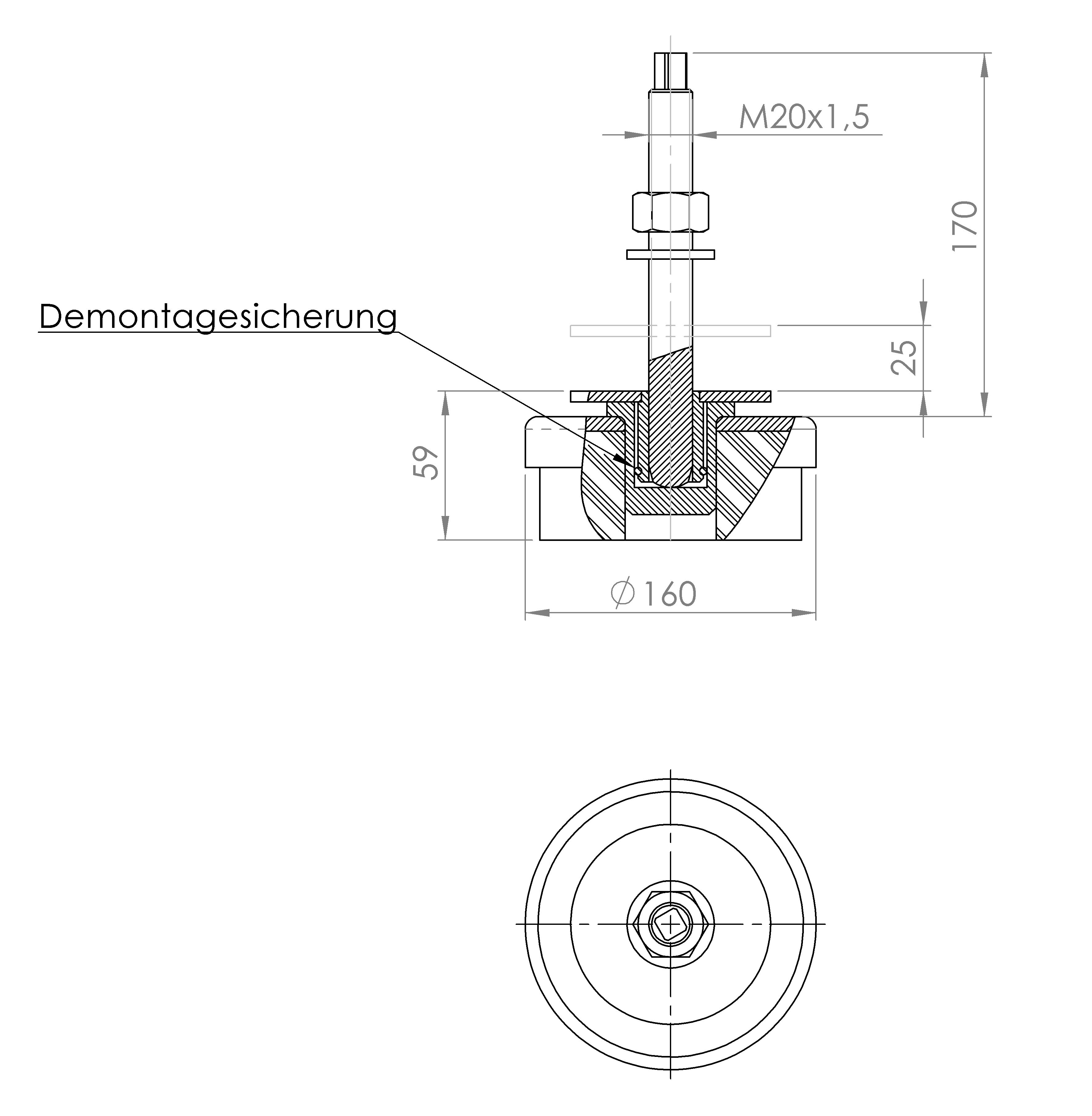 Maschinenstellfuss schallabsorbierend (5160.6476)