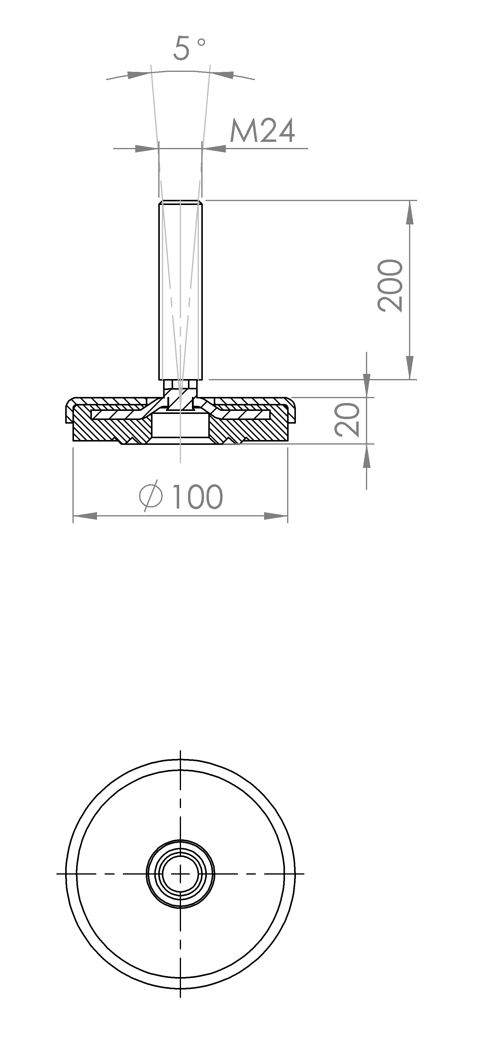 Maschinenstellfuss mit Ring-Konstruktion (5161.6468)