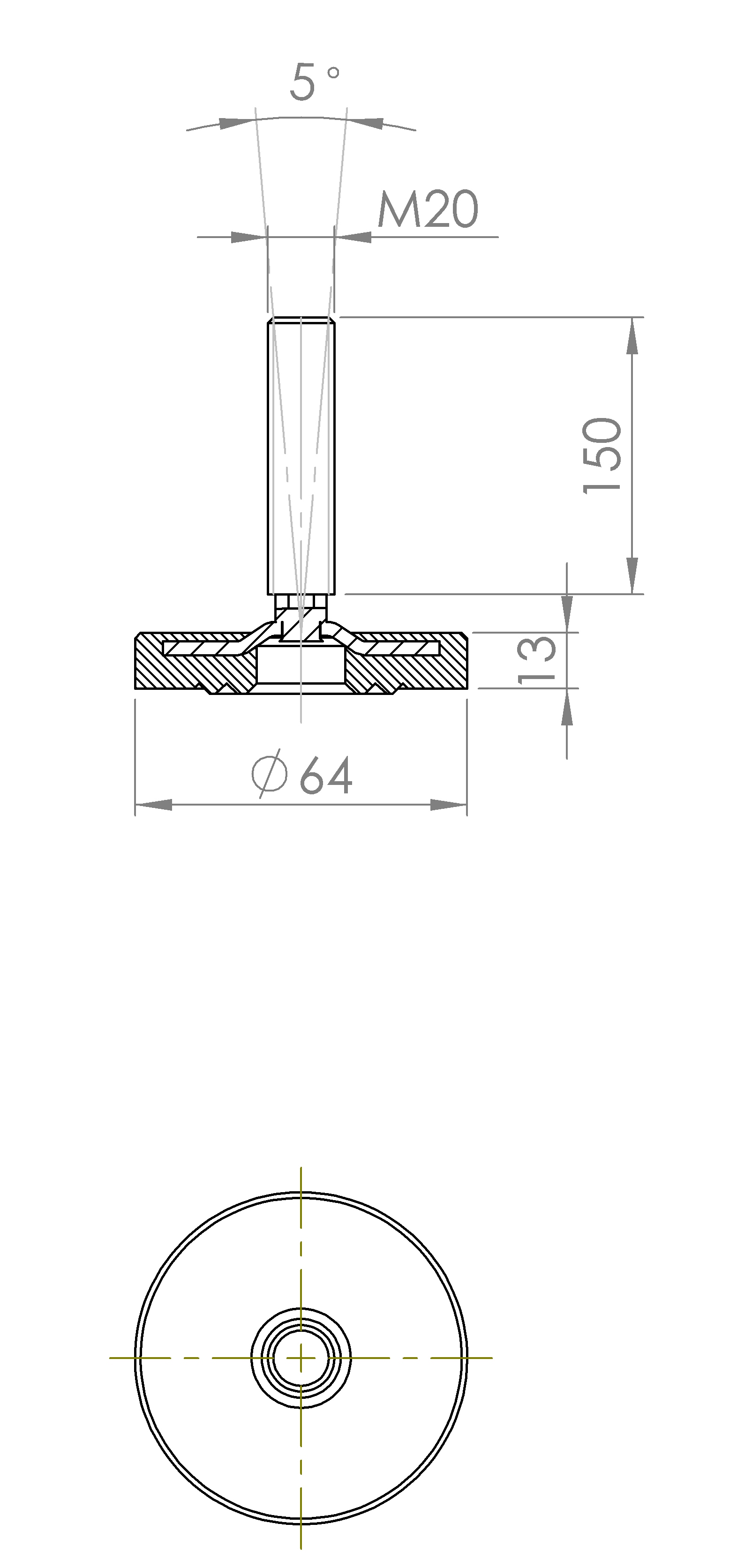 Maschinenstellfuss mit Stufenkonstruktion (5197.6436)