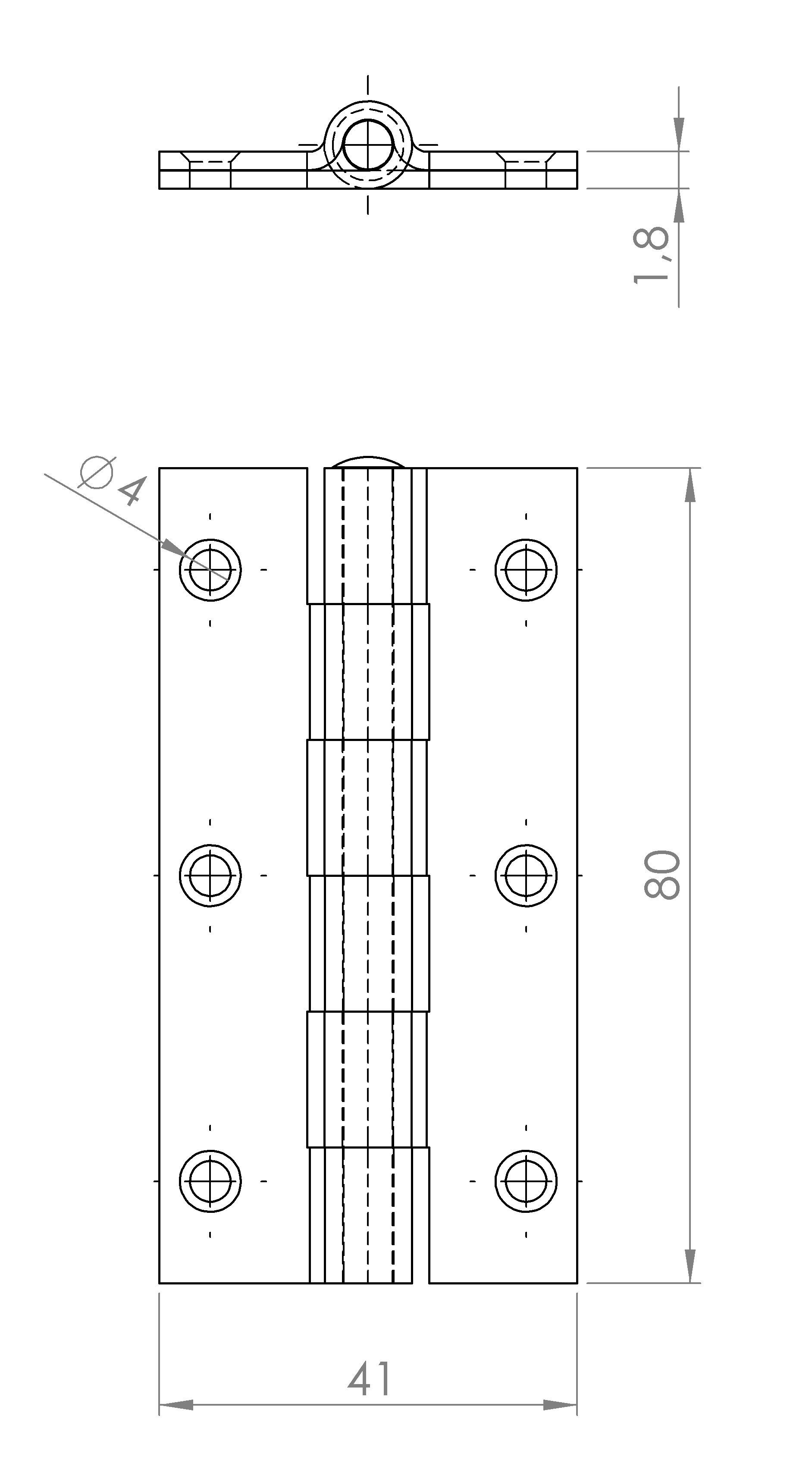Scharnier geschlagen, schmal (1026.2991) 3