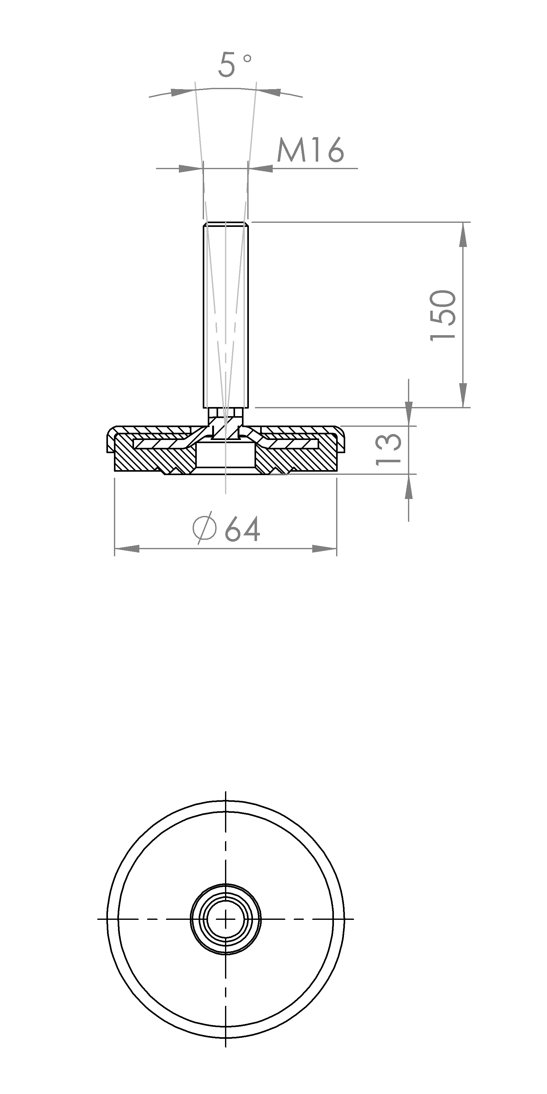 Maschinenstellfuss mit Noppenkonstruktion (5195.6403)