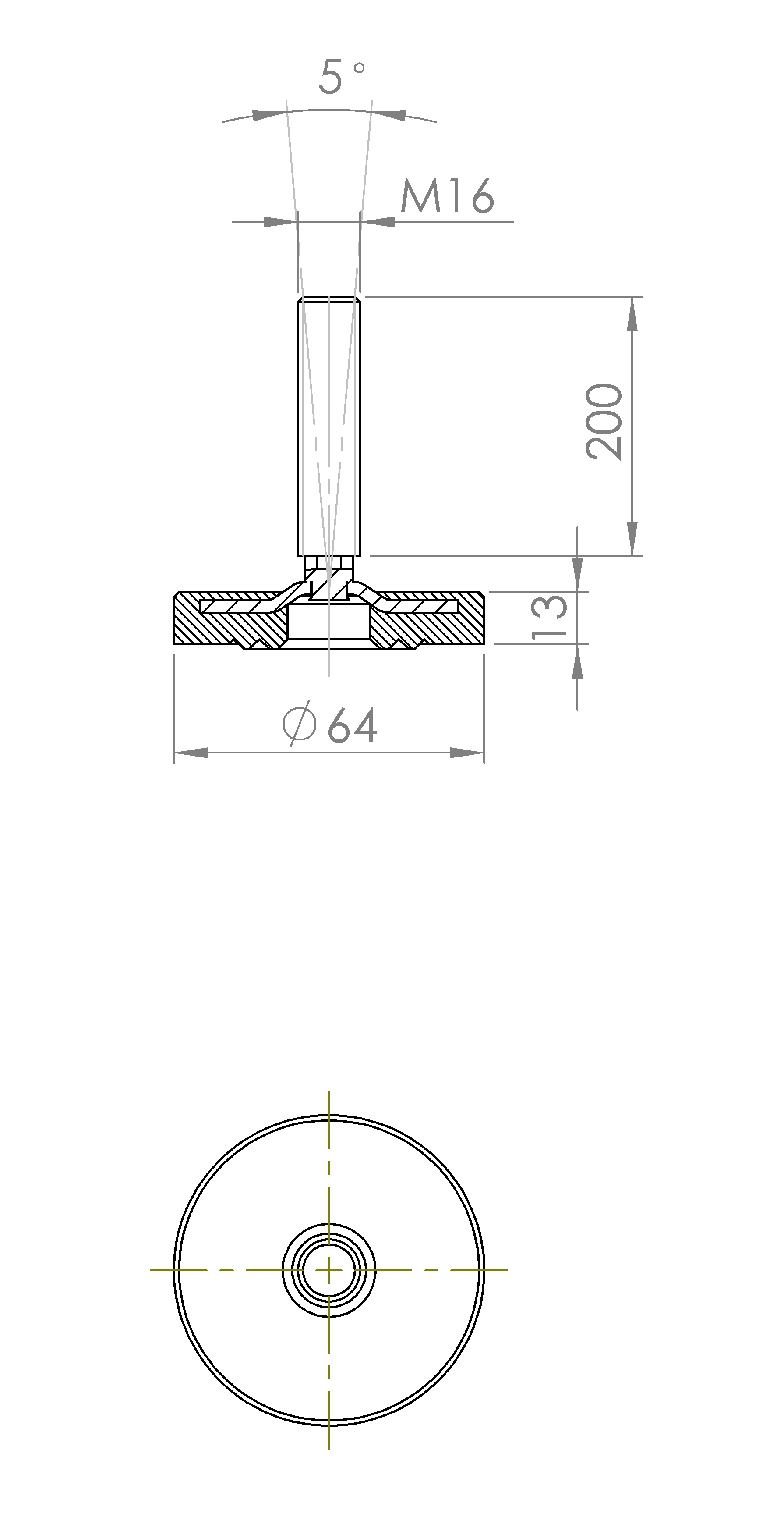 Maschinenstellfuss mit Stufenkonstruktion (5197.6434)
