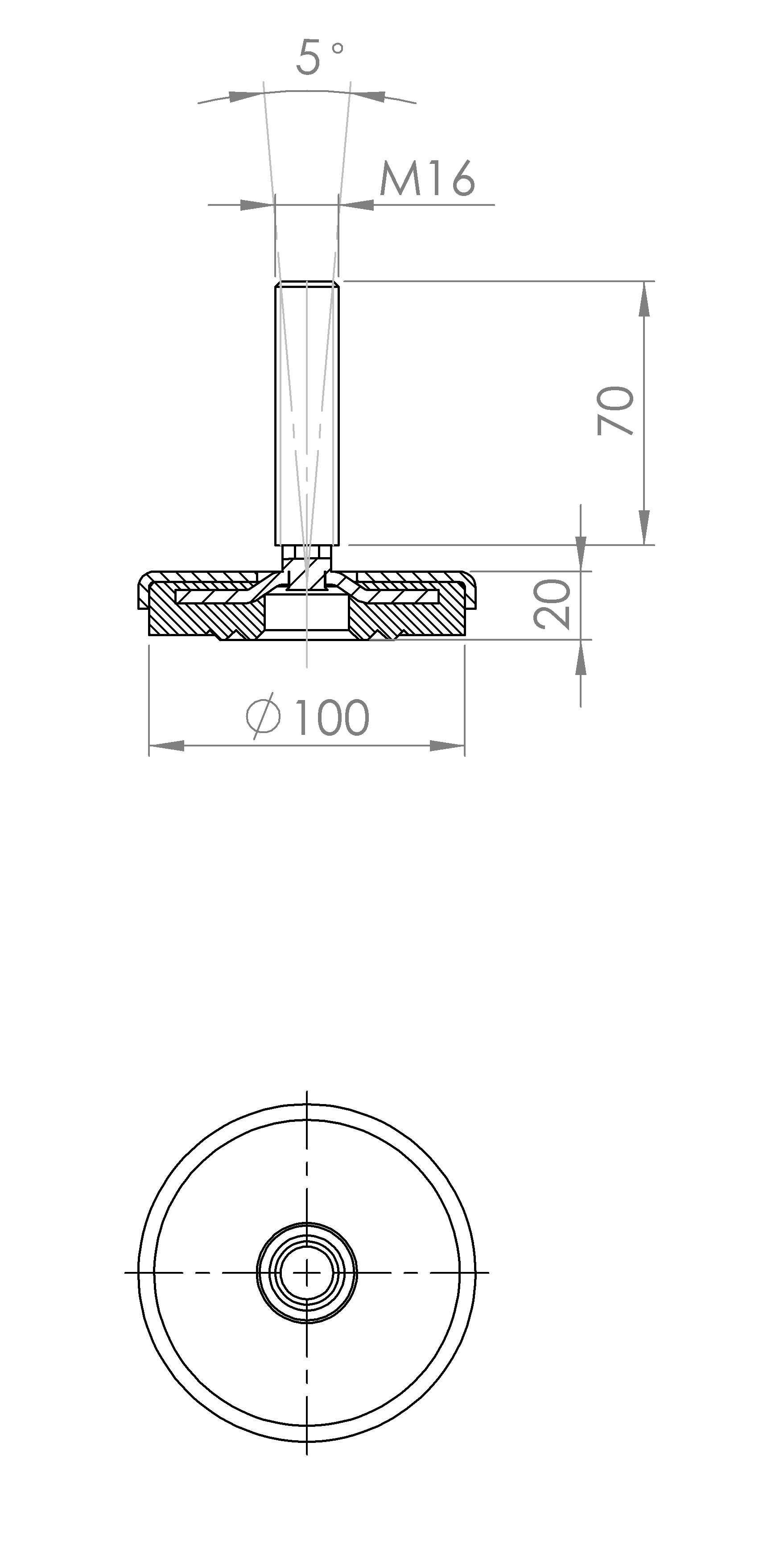Maschinenstellfuss mit Ring-Konstruktion (5161.6460)